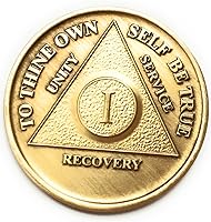 Vista 1 de 1 Year Bronze AA (Alcoholics Anonymous) Birthday - Anniversary Recovery Medallion/Coin/Chip