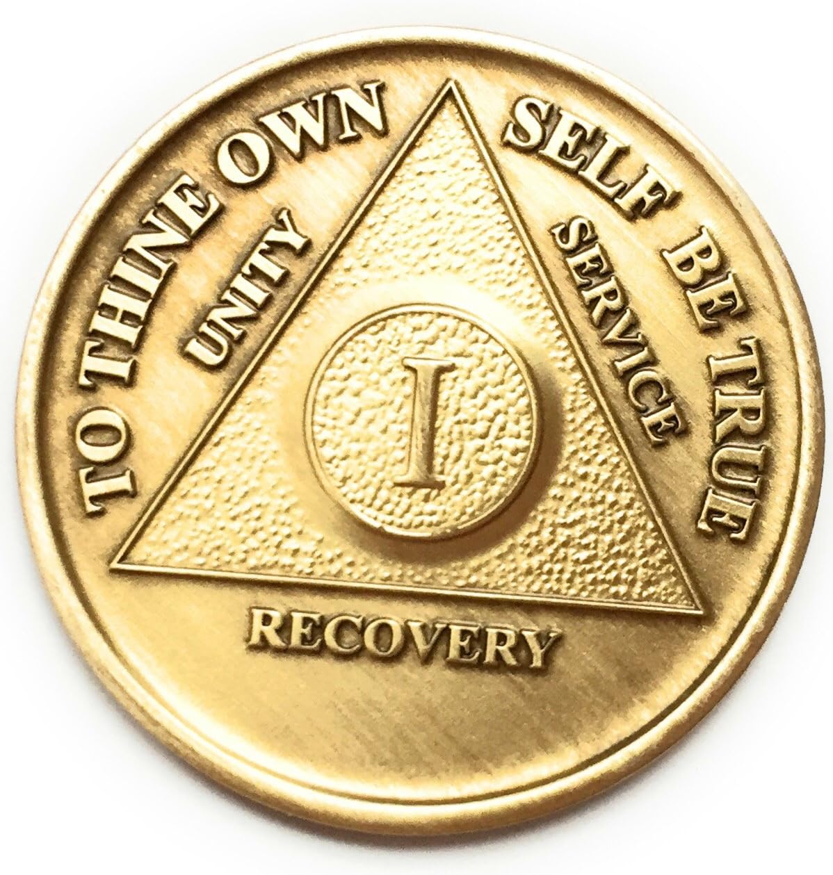 1 Year Bronze AA (Alcoholics Anonymous) Birthday - Anniversary Recovery Medallion/Coin/Chip Model:
