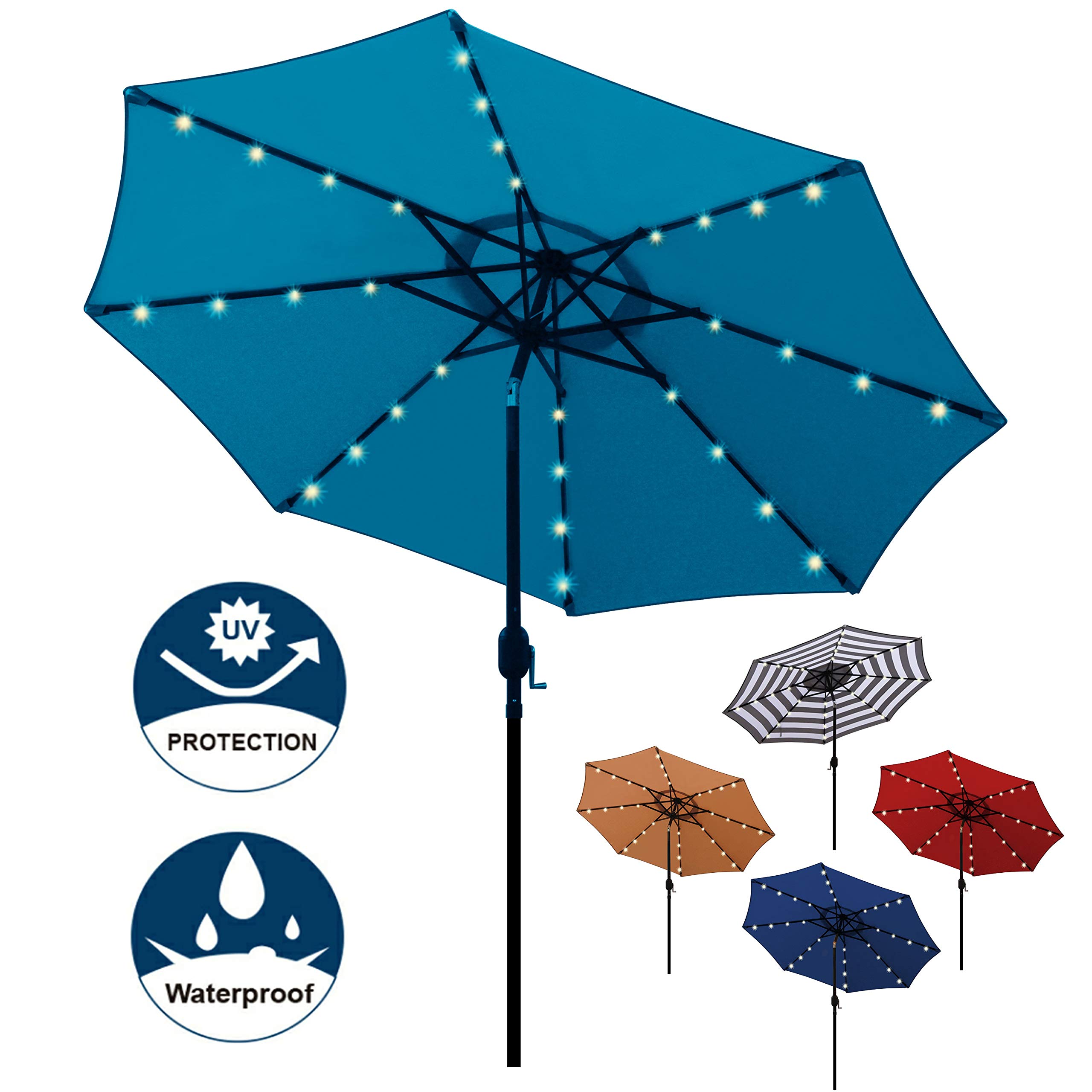 Blissun 9 Ft Solar Umbrella 32 Led Light Buy Online In Pakistan At Desertcart