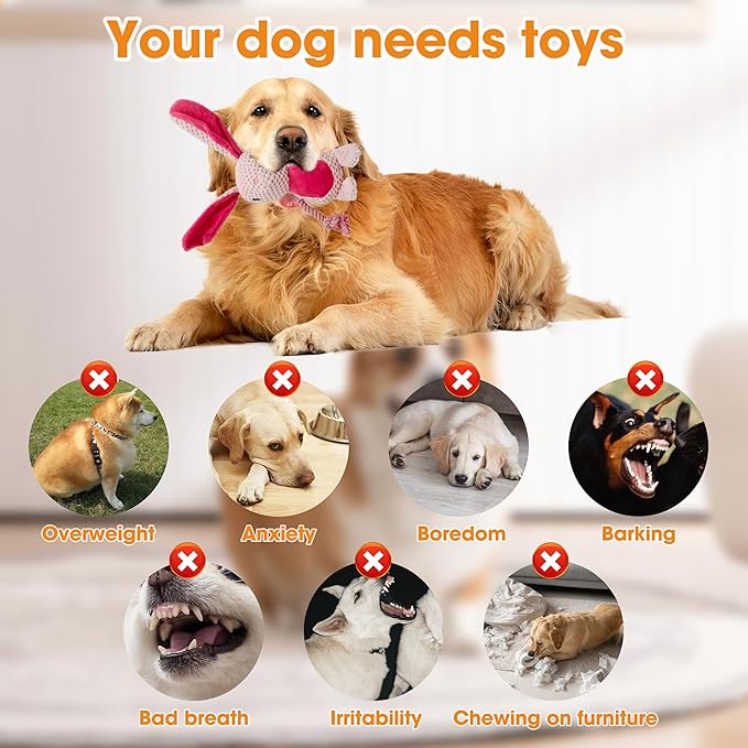 Juguete para Perro Squeaky 3 Piezas Elefante Conejo Rana FLUFFY TAIL miniatura 4