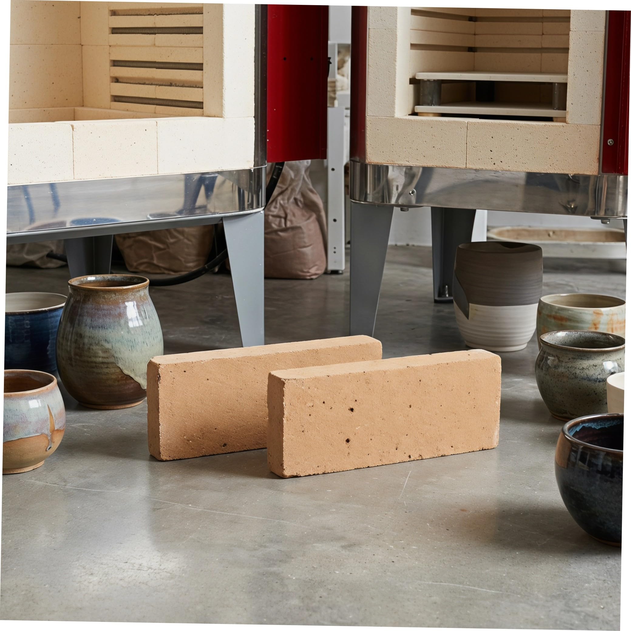 VANZACK 2 Pezzi Mattoni Refrattari in Argilla per Cucina, Resistente ad Alte Temperature, per Ambiente Domestico e Industriale, Ritenzione Termica e Applicazione Versatile