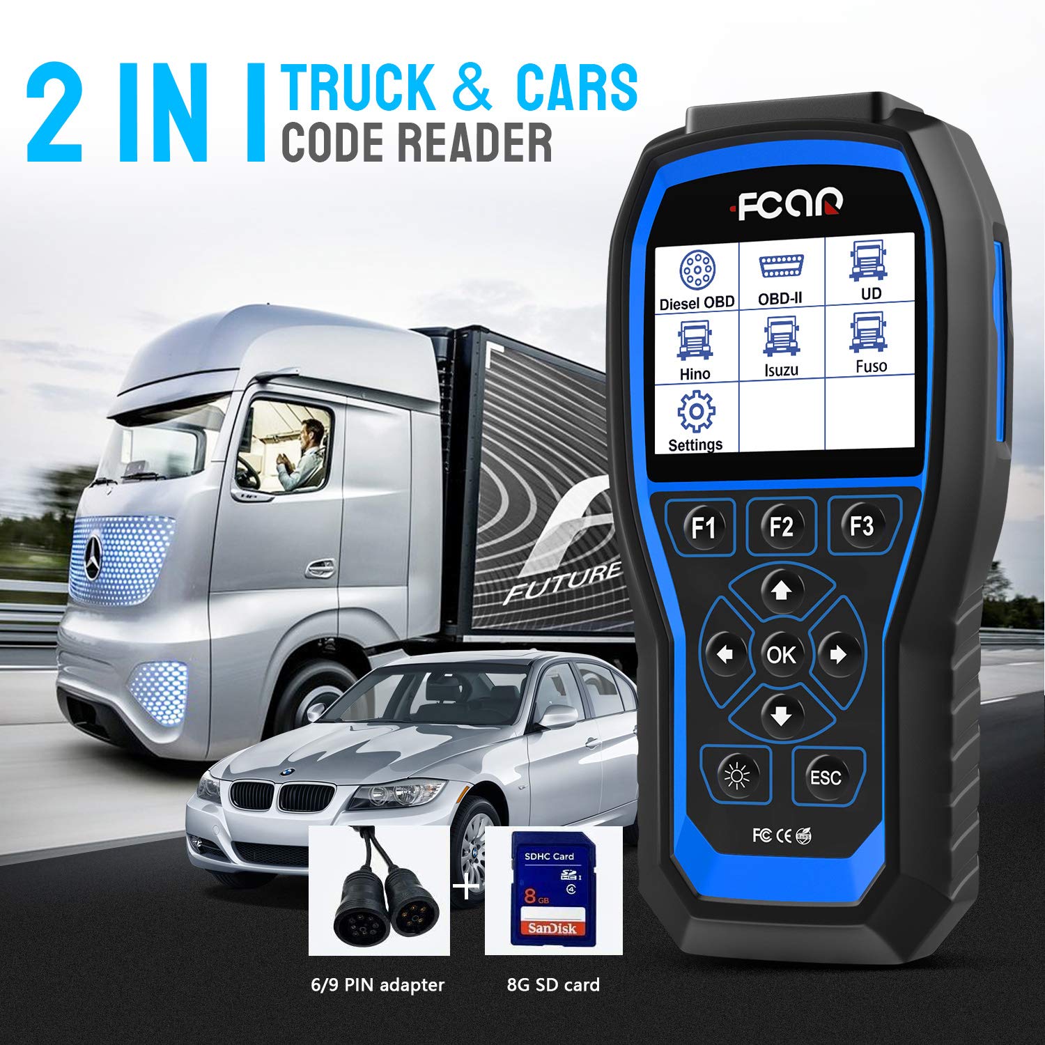 FCAR F506 Heavy Duty Truck Scanner Enhanced HD Diesel Scanner Full