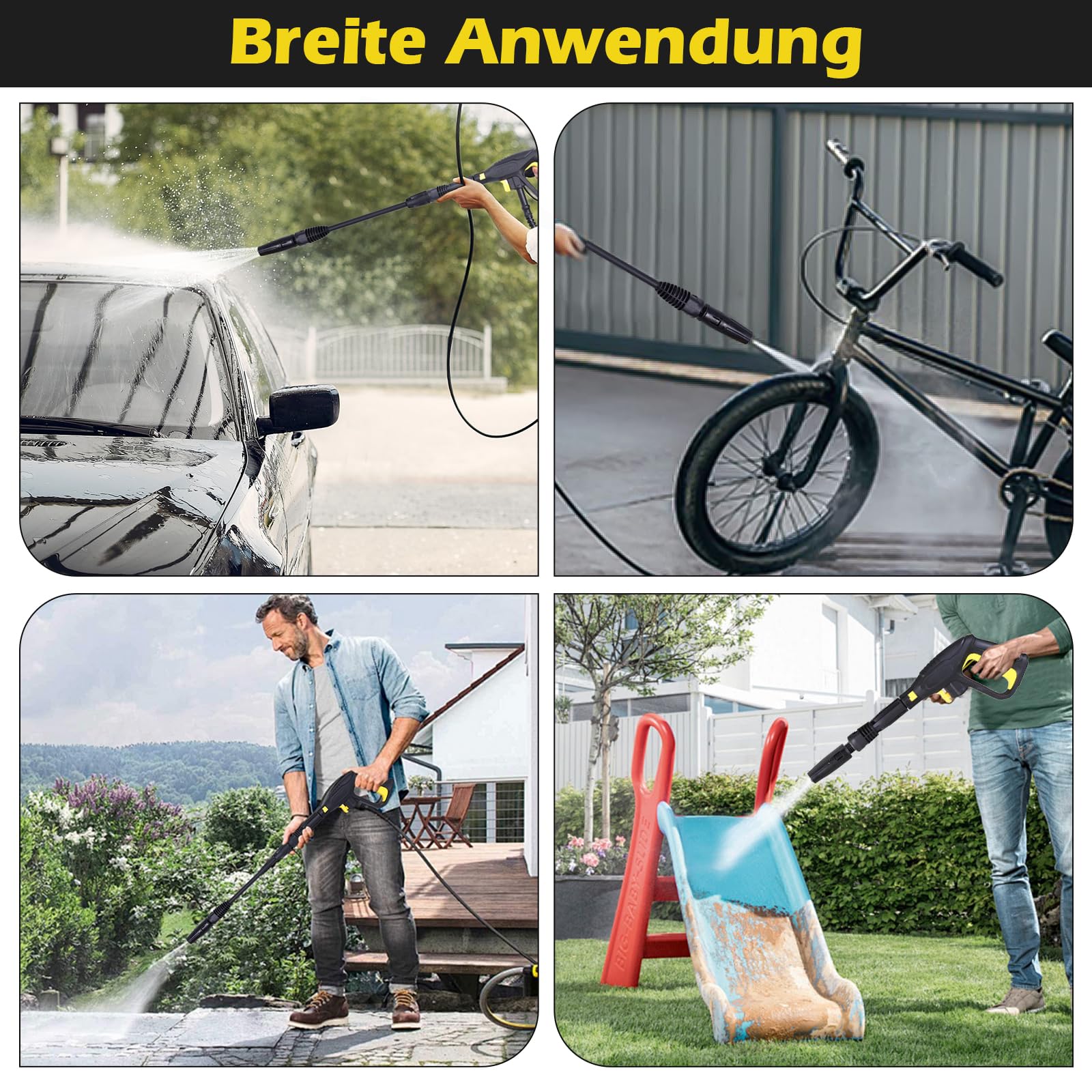 Hochdruckreiniger Pistole Zubehör Ersatzpistole und Sprühlanze für Kärcher K2 K3 K4 K5 K6 K7,Ersatz für Karcher Hochdruckreiniger Schlauch Schnellkupplungssystem mit Einstellbarer Sprühkopfdüse
