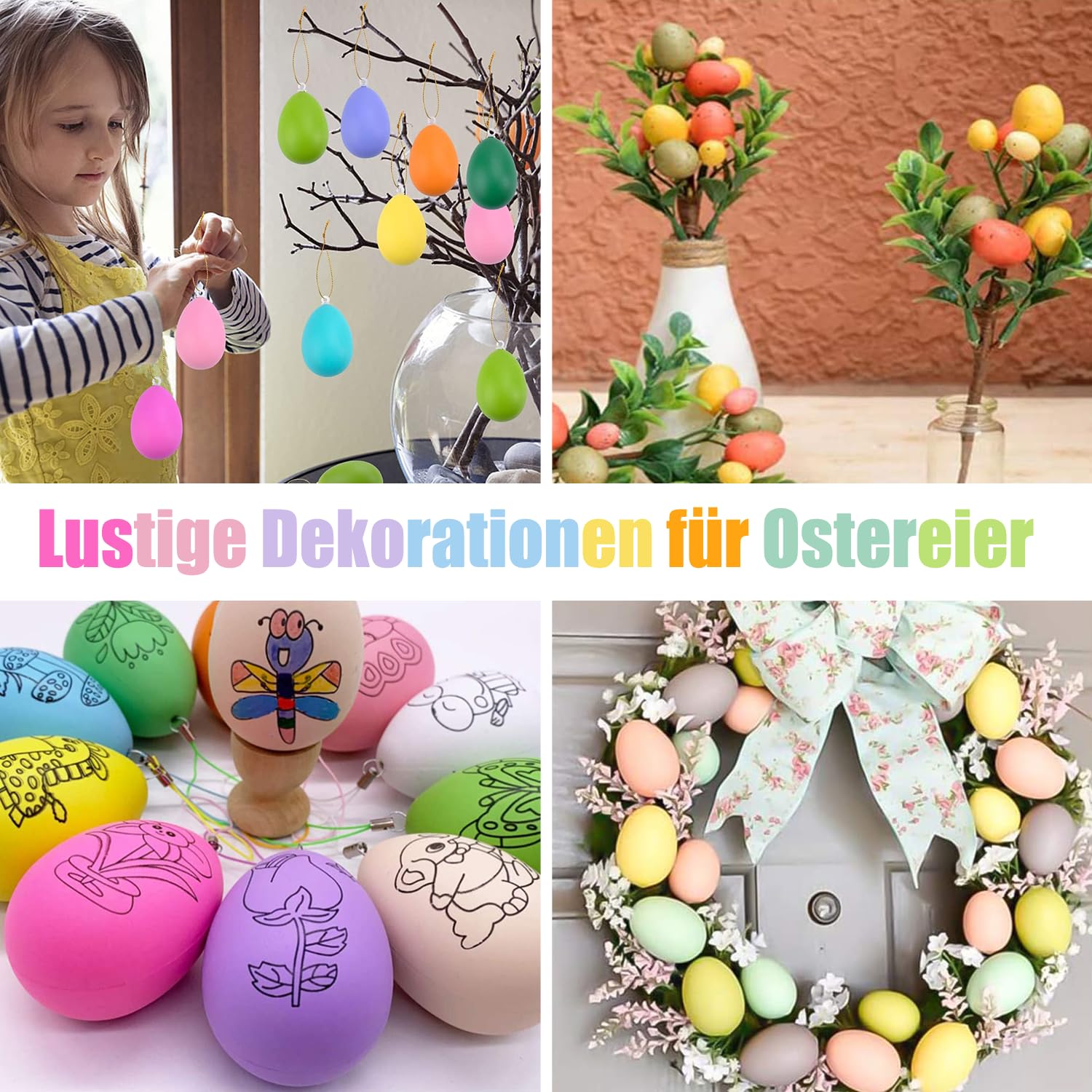 Uova di Pasqua XL come decorazione in legno, dipinte a mano, 8,6 CM (3,4 pollici) - Italia
