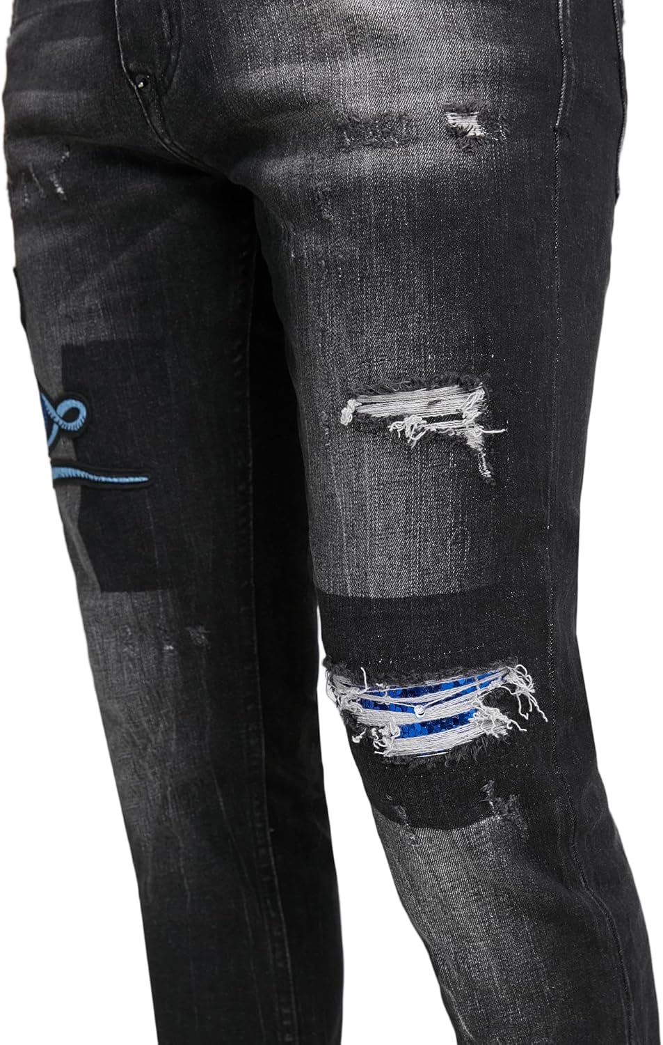 Men's Slim Fit Stretch Jeans Ripped Skinny Jeans for Men, Casual Straight Leg Streetwear Comfort Male Pants - Image 6