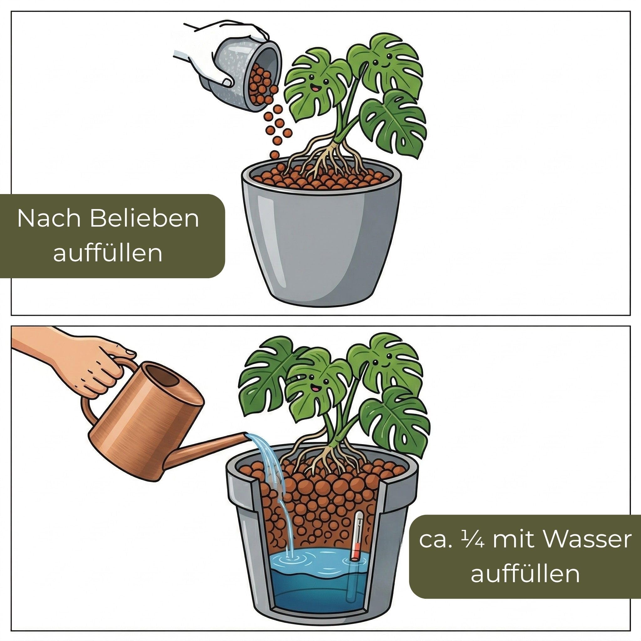 Blähton Indoor Pflanzgranulat 20 Liter braun - farbiges Zimmerpflanzen Ton-Granulat Pflanzsubstrat