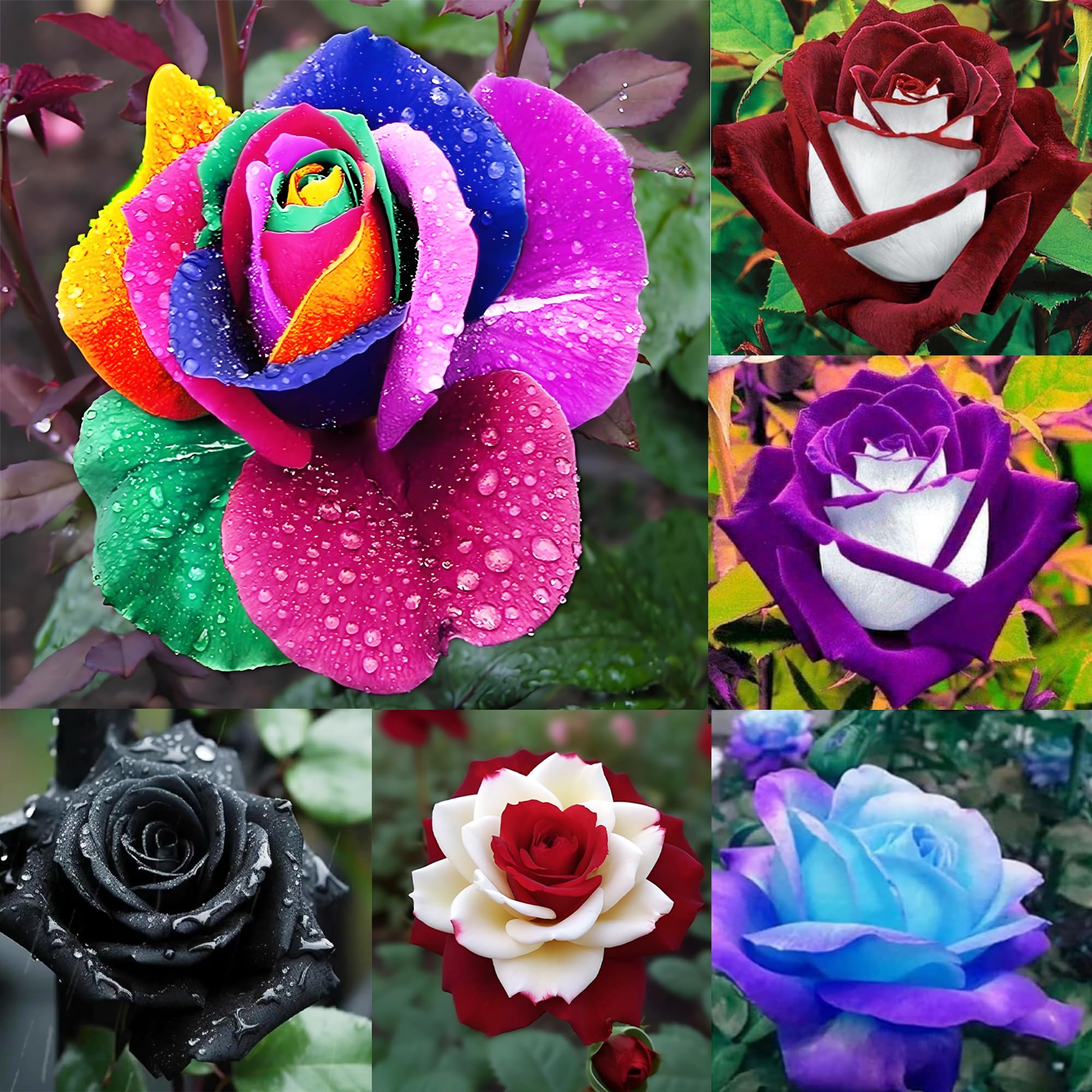350+Mixed Multicolored Rose Seeds for Planting Outdoor-Perennial Flowers Seed Create Colorful Rose Garden Home