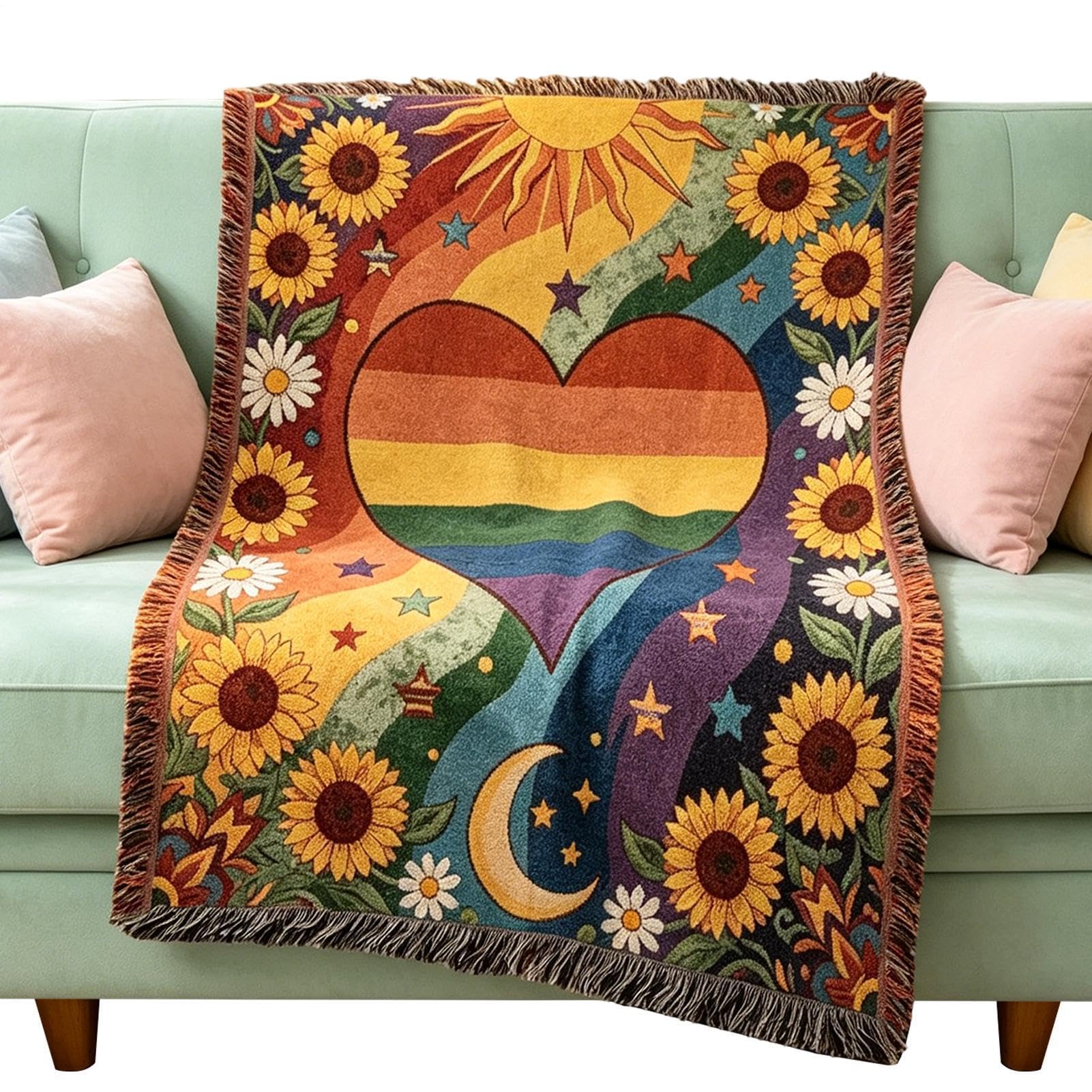 Plaid à motif 60x90 housse de canapé douce tapisserie florale chambre