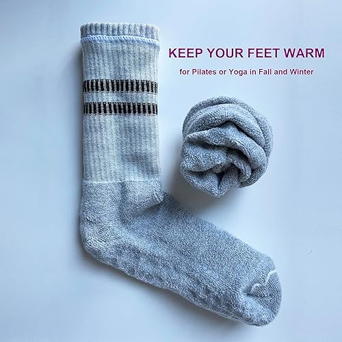 Miniatura 2 de Calcetines de yoga con empuñaduras para mujer, calcetines antideslizantes para yoga, pilates, barras, danza Calcetines acolchados ideales