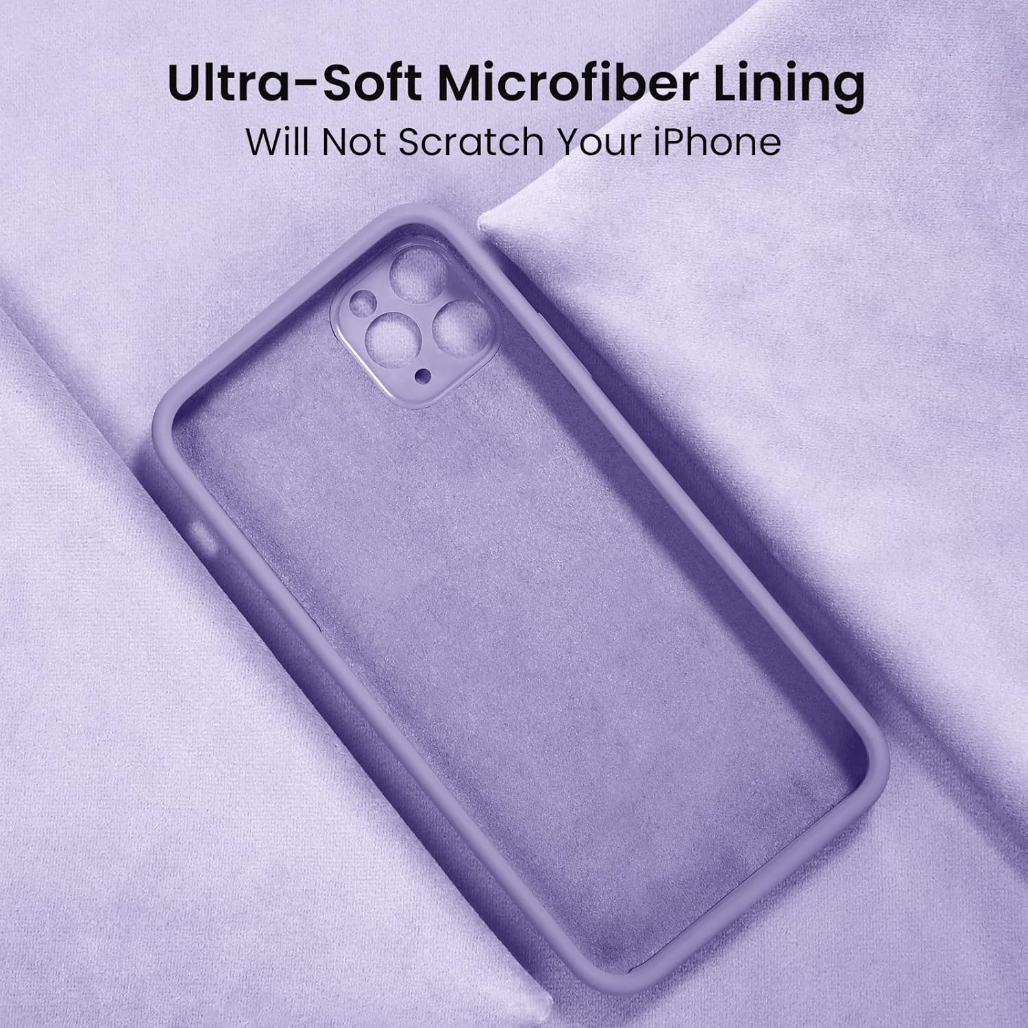 FireNova Designed for iPhone 14 Pro Max Case, Silicone Upgraded [Camera Protection] Case with [2 Screen Protectors], Soft Anti-Scratch Microfiber Lining Inside, 6.7 inch, Clove Purple - Image 5