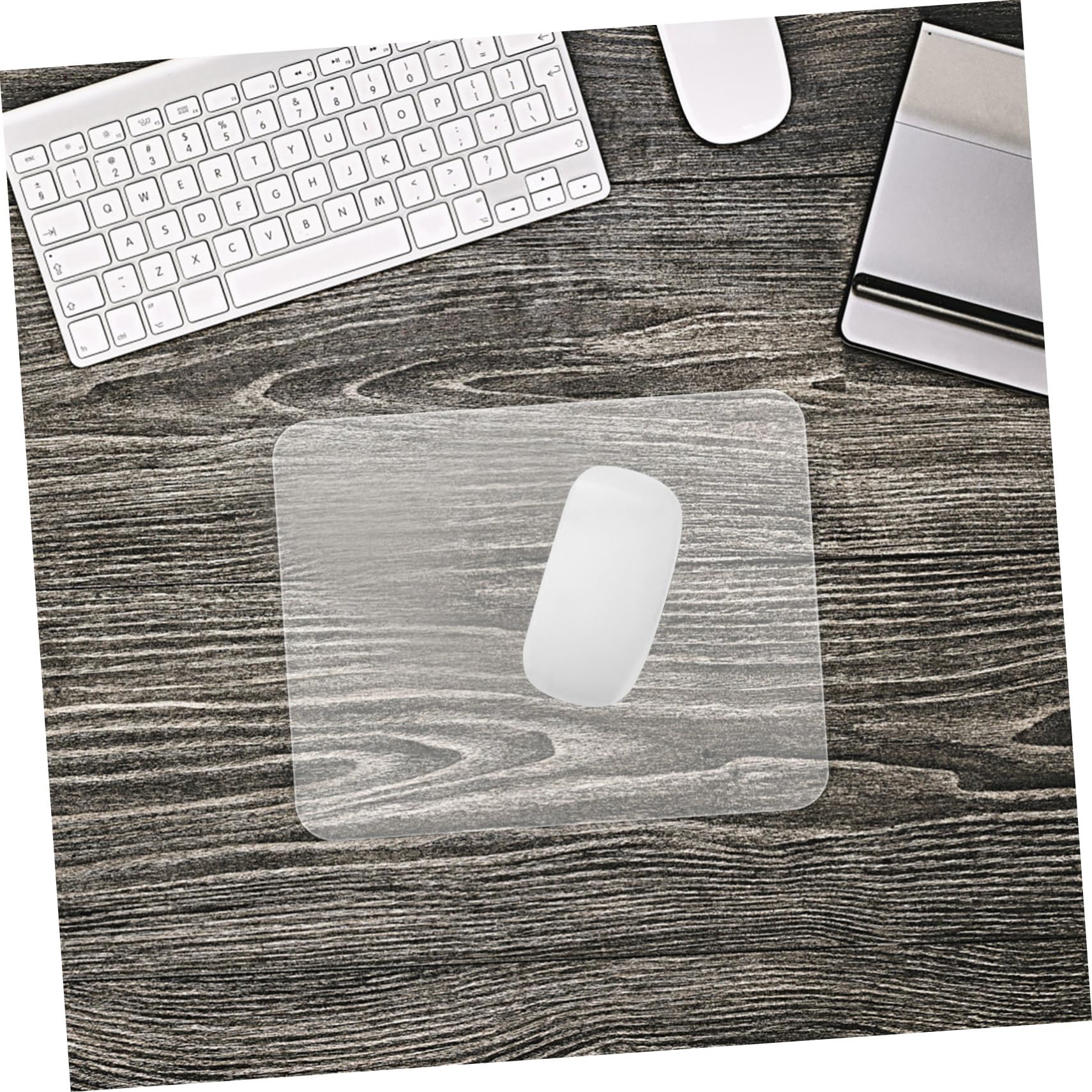 Tappetino per Mouse Rigido in Vetro Trasparente 3,2 Mm Base Antiscivolo, Superficie Liscia per Precisione, Accessorio da Scrivania Ufficio e Gaming, Facile da Pulire, Dimensione