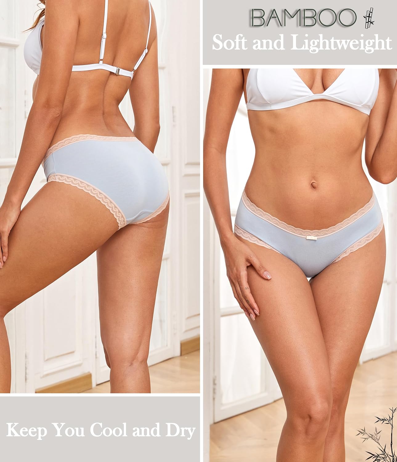 ANLIQI Womens Underwear Pack Bikini Briefs Panties Cotton Modal Moisture Wicking Soft Hipster Undies for Ladies - Image 5