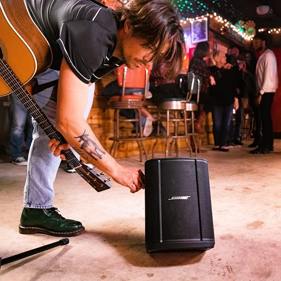 Bose S1 Pro+ All-in-One PA Speaker - Powered, Wireless PA System, Multiple Positioning Options, Ergonomic Carry Handle, Up to 11 Hours of Playtime, Black