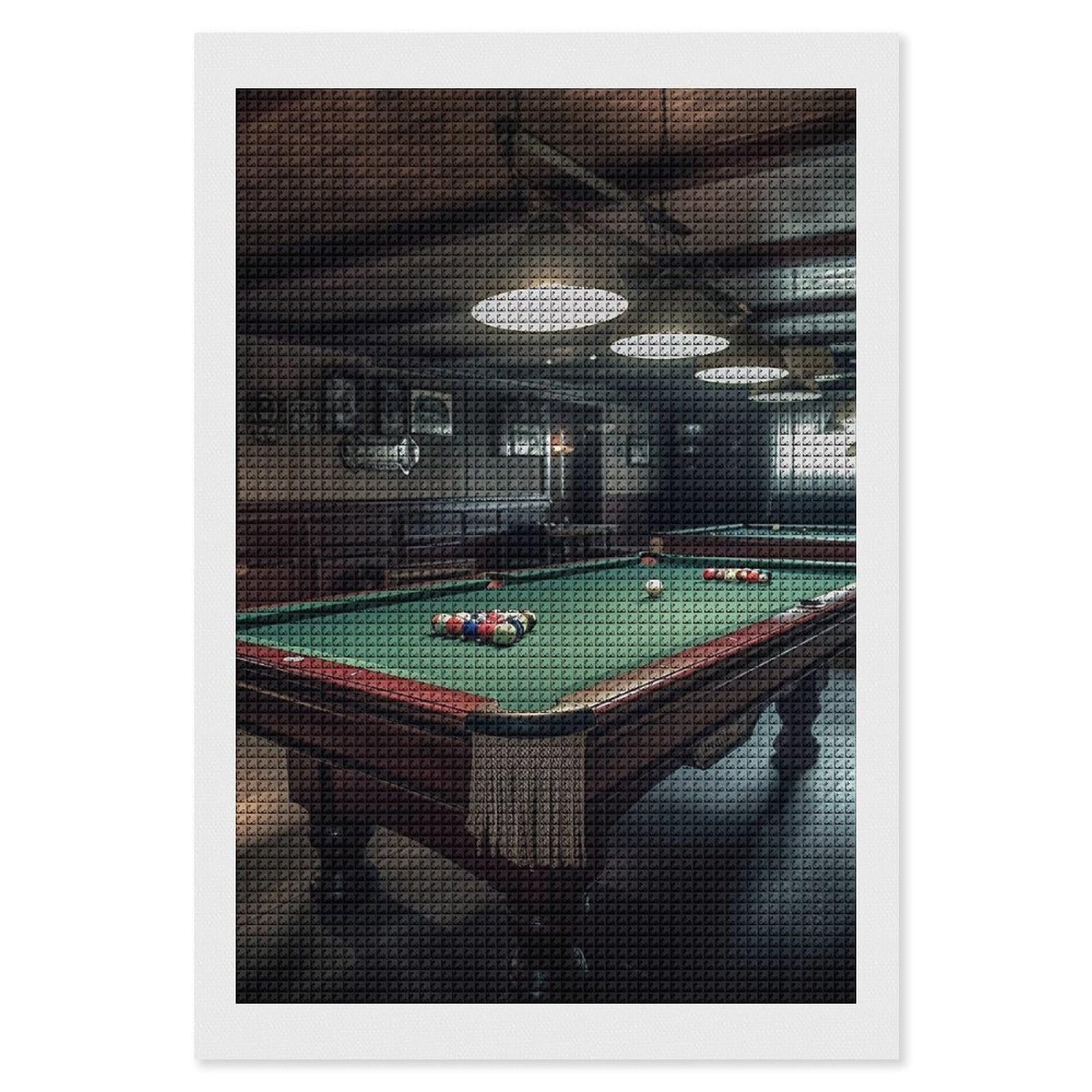 FodPand Billiard Diamond Painting Kits for Adults Beginners 5D Square Drill Diamond Art Kits with DIY Tools Gem Art Crafts for Home Wall Decor Living Room Bedroom Office Decoration 8x12
