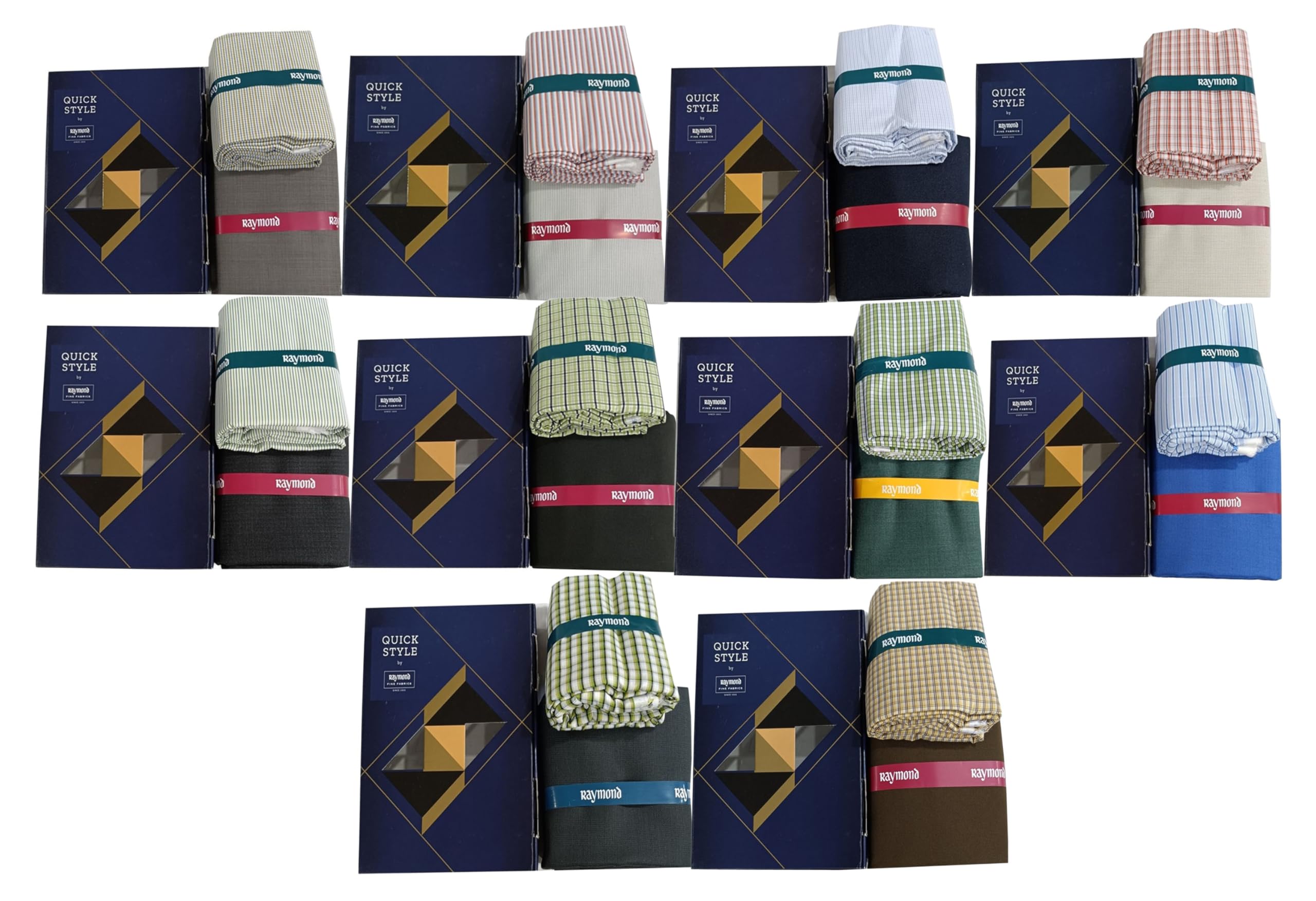raymond fabrics Raymond Quick Style Unstitched Shirt Pant Combo Pack of 10 | Premium Poly-Viscose Blend | Assorted Colors & Patterns | Formal & Casual Wear Fabric Set for Men-picture-12