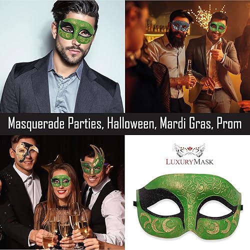 Miniatura 5 de Máscara de mascarada para hombre, máscara de aspecto antiguo para Halloween, fiesta veneciana, fiesta de máscaras y baile de máscaras