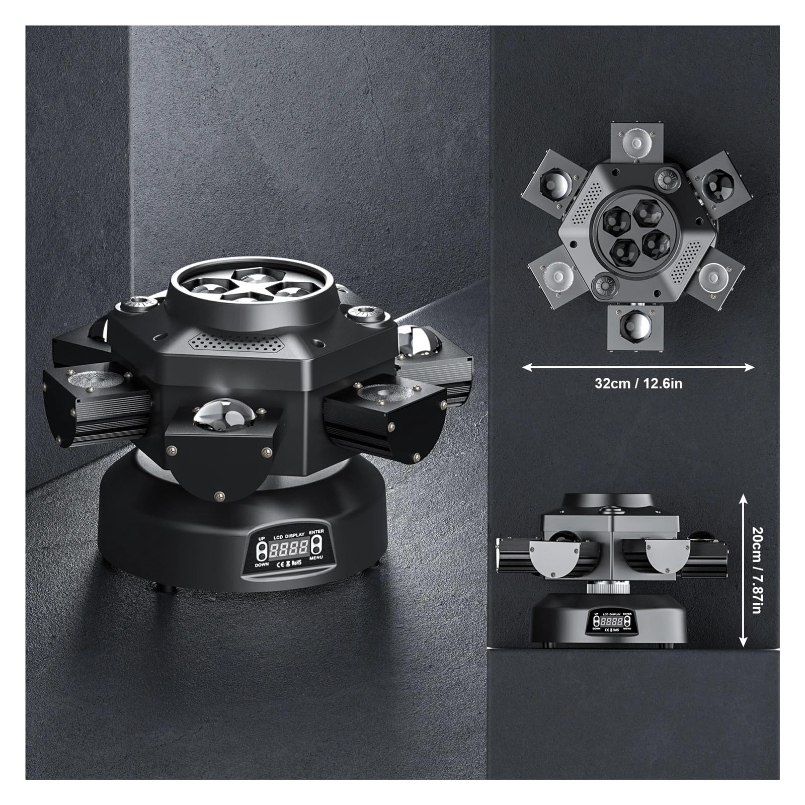 Proyector de efectos de luz de escenario RGBW con cabezal móvil de seis brazos de 150 W for DJ, fiestas, conciertos, iglesias, bodas y teatros para diversas ocasiones