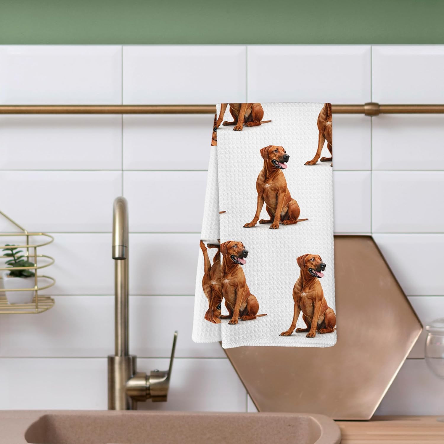 Rhodesian Ridgeback Gifts Kitchen Towels, Rhodesian Ridgeback Dog Gifts for Women Men Dish Tea Towels for Kitchen Bathroom Decor, Dog Lover Gifts Hand Towels for Bathroom Decor, 16x24 Inches - Image 5