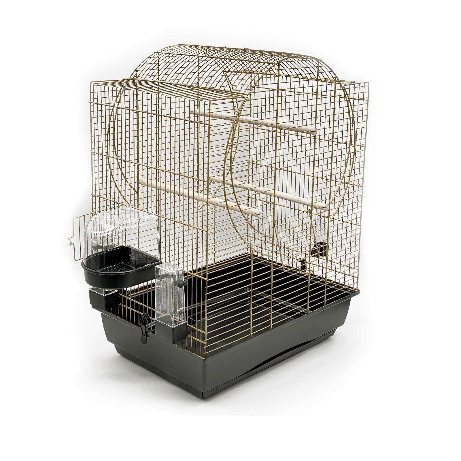 Premium Vogelkäfig Käfig Emma 72x54x38 cm Gold schwarz Vogelhaus Kanarien Wellensittiche Exoten