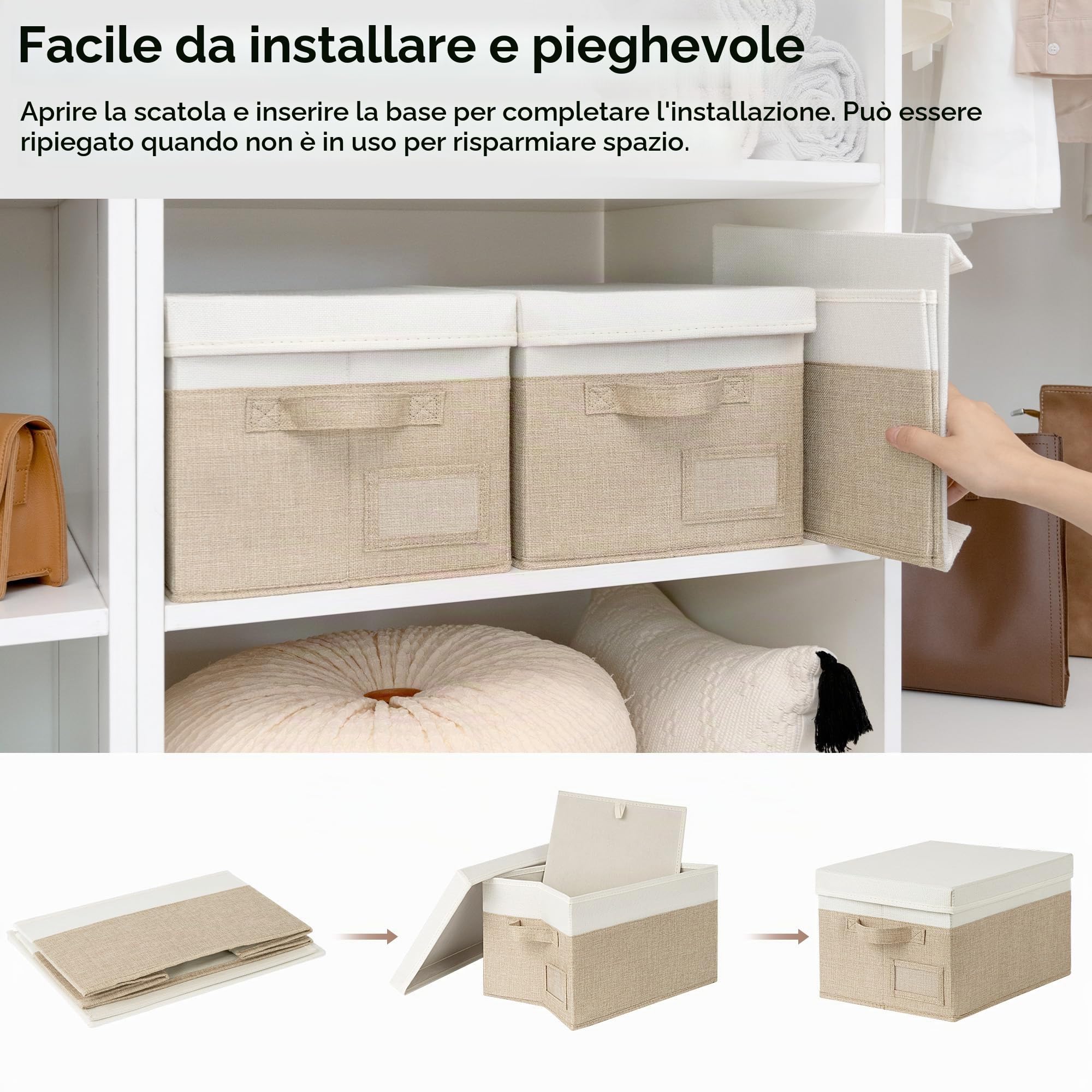 GRANNY SAYS Set di Cubi portaoggetti scaffale e Scatole Tessuto con Coperchio