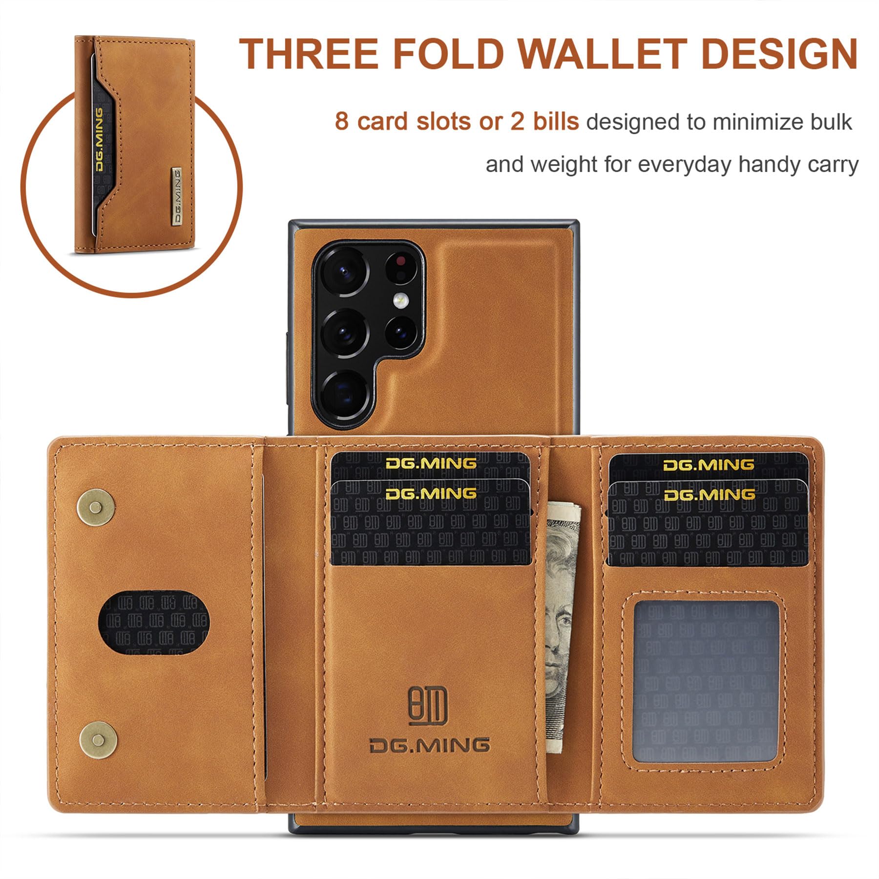 ZCDAYE Custodia per Samsung Galaxy S23 Ultra con scomparto per carte di credito, in pelle, per Samsung S23 Ultra