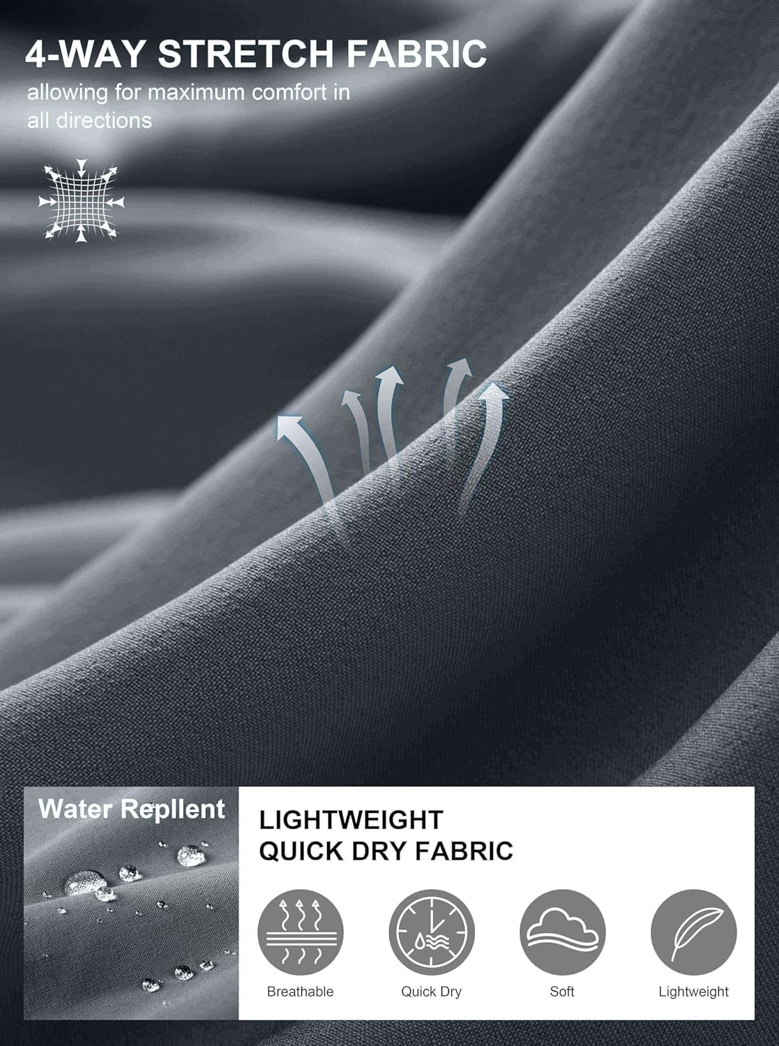 G Gradual Men's Casual Shorts 7" Lightweight Golf Shorts for Men Stretch with 3 Pockets Quick Dry Breathable Work Shorts - Image 4