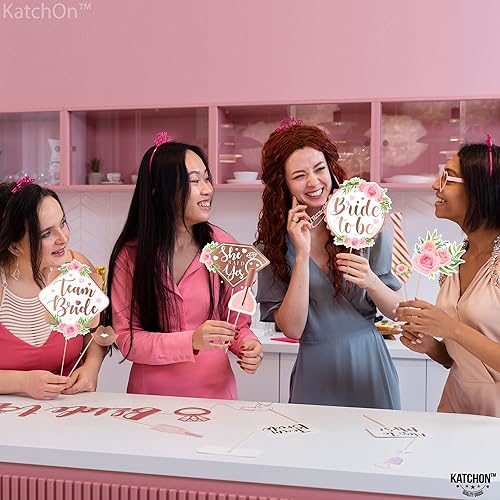 Miniatura 2 de KatchOn, Kit de accesorios para cabina de fotos de despedida de soltera de oro rosa, paquete de 35  Divertidos y lindos accesorios de despedida de