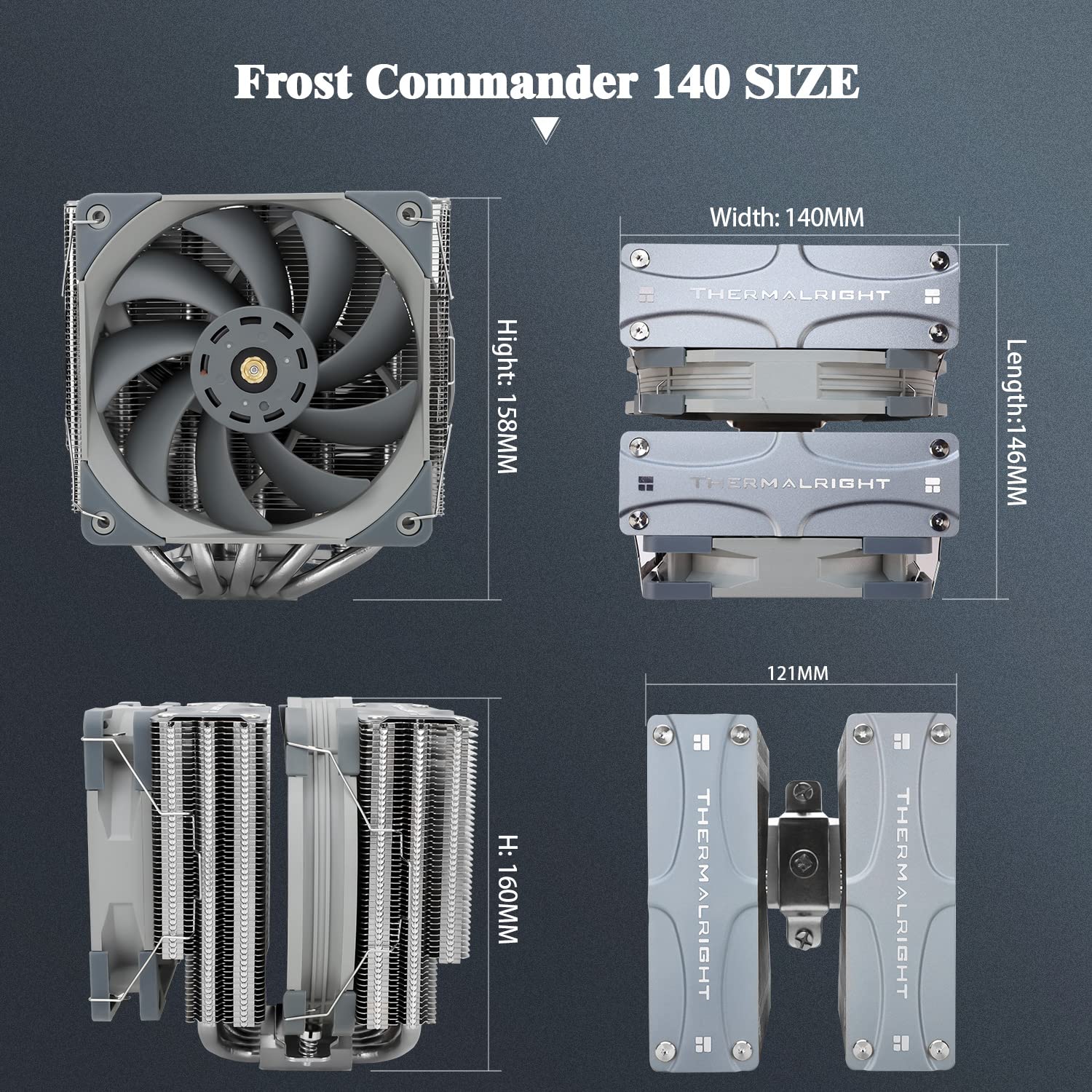 Thermalright Frost Commander 140 CPU Hava Soğutucu, 5 Isı Borulu