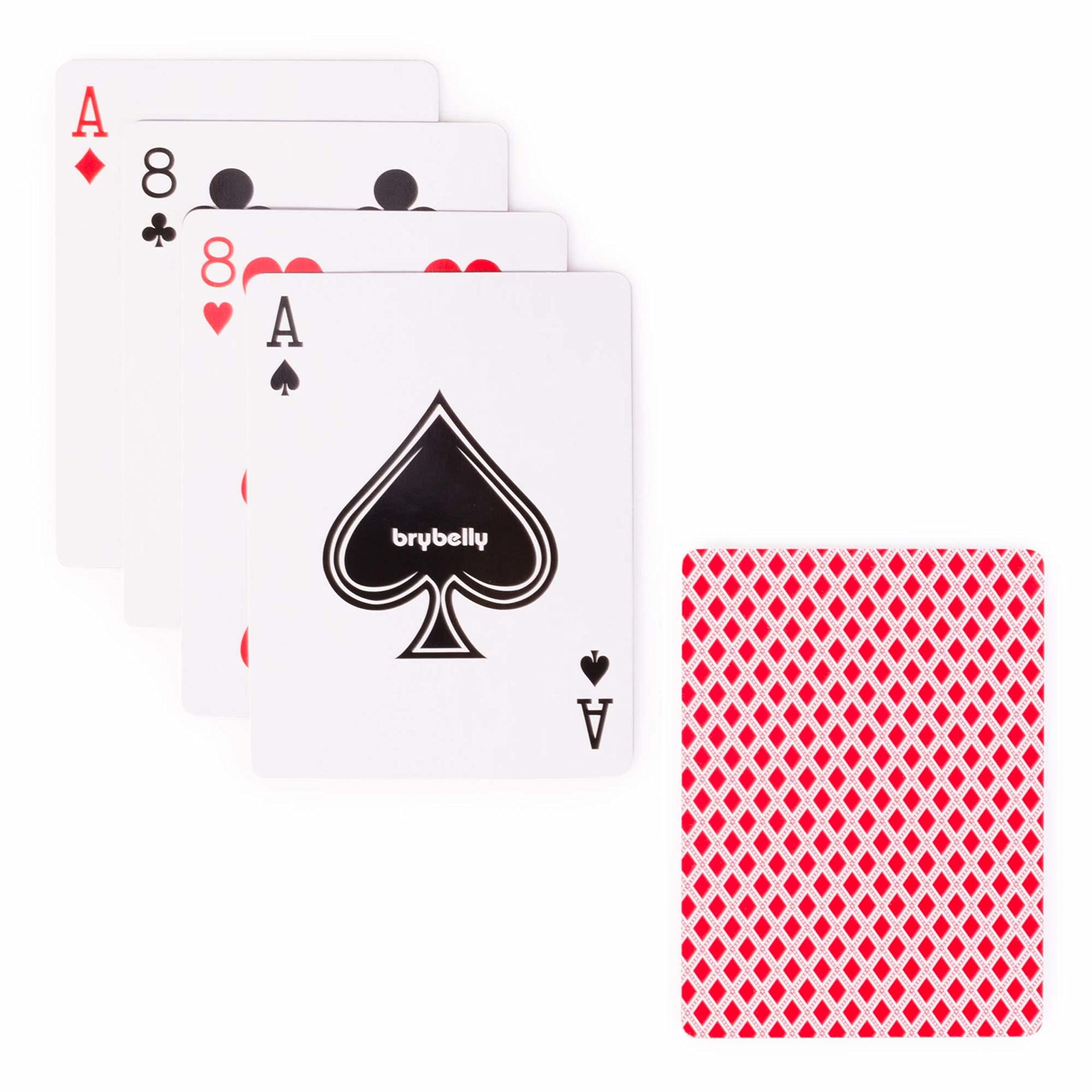 Brybelly 12 Jeux de Cartes Red Decks, Taille Large, Index régulier