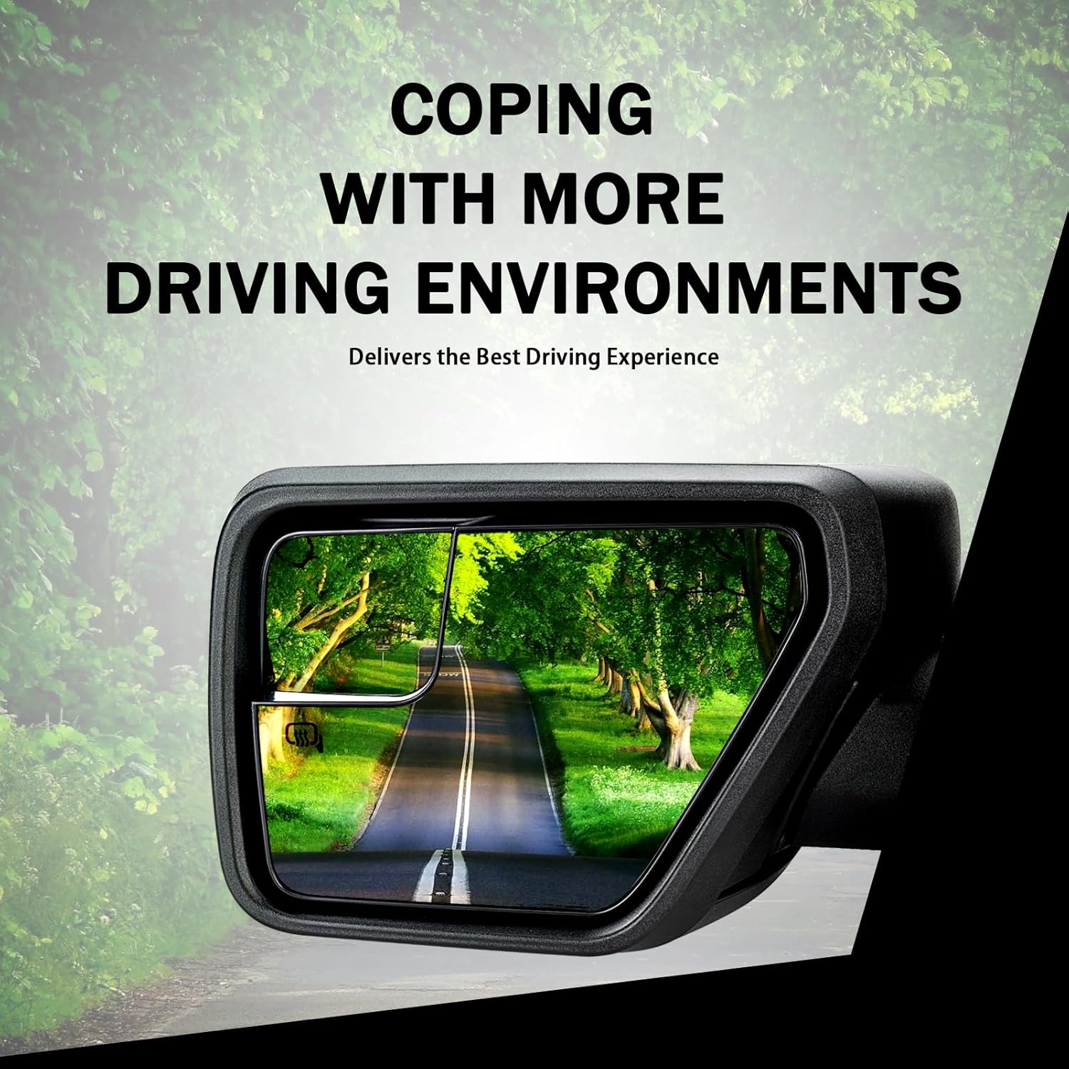 Left Driver Side Mirror for 2021 2022 2023 2024 2025 F150 (Power Glass 丨Manual Folding丨Heated丨Matte Black丨5-PINS) | Replaces #ML3Z17683UA