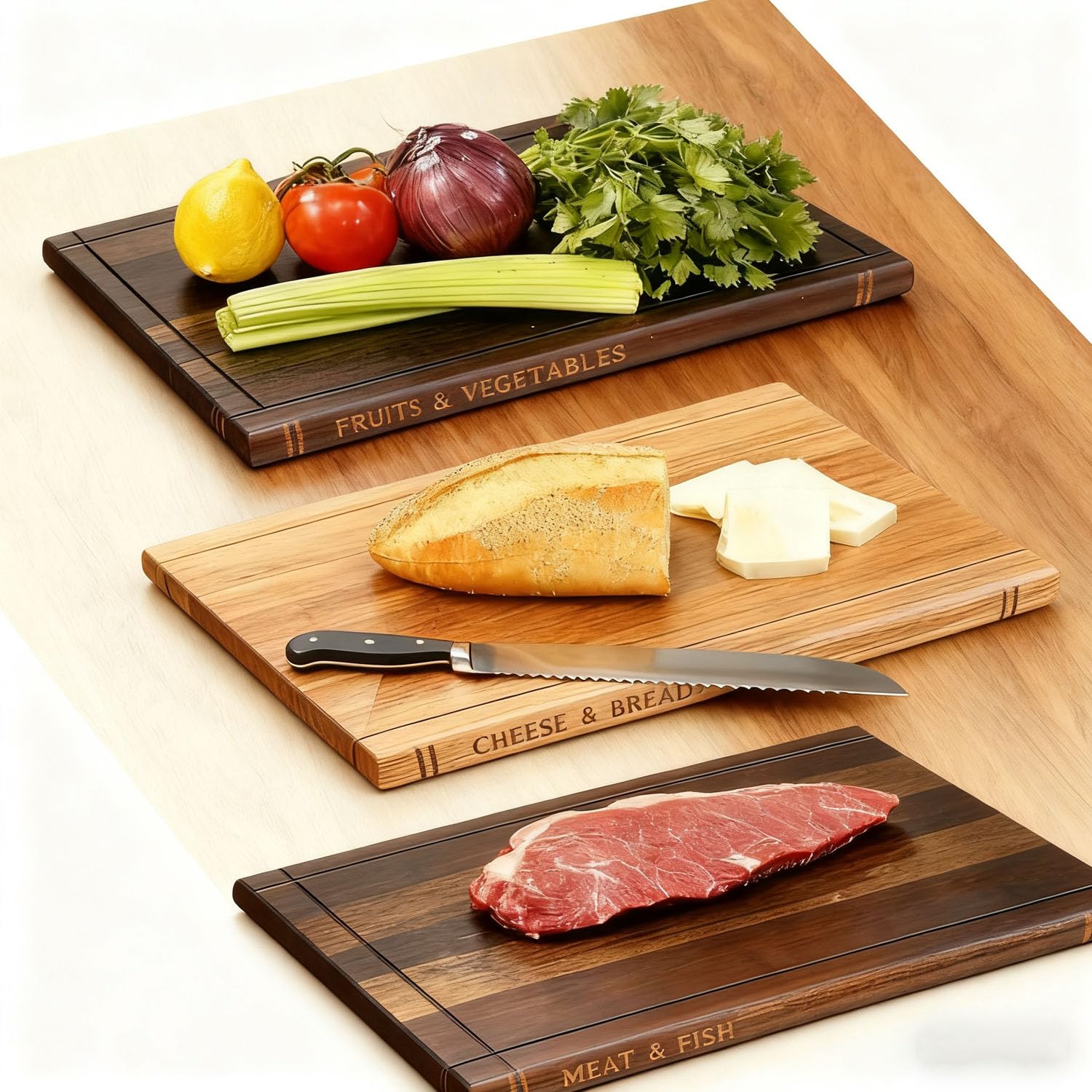 Tabla de cortar que parece libros - Juego de tablas de cortar con tabla de cortar con soporte para decoración de cocina y preparación de comidas (33 x 25,5 x 1,9 cm)