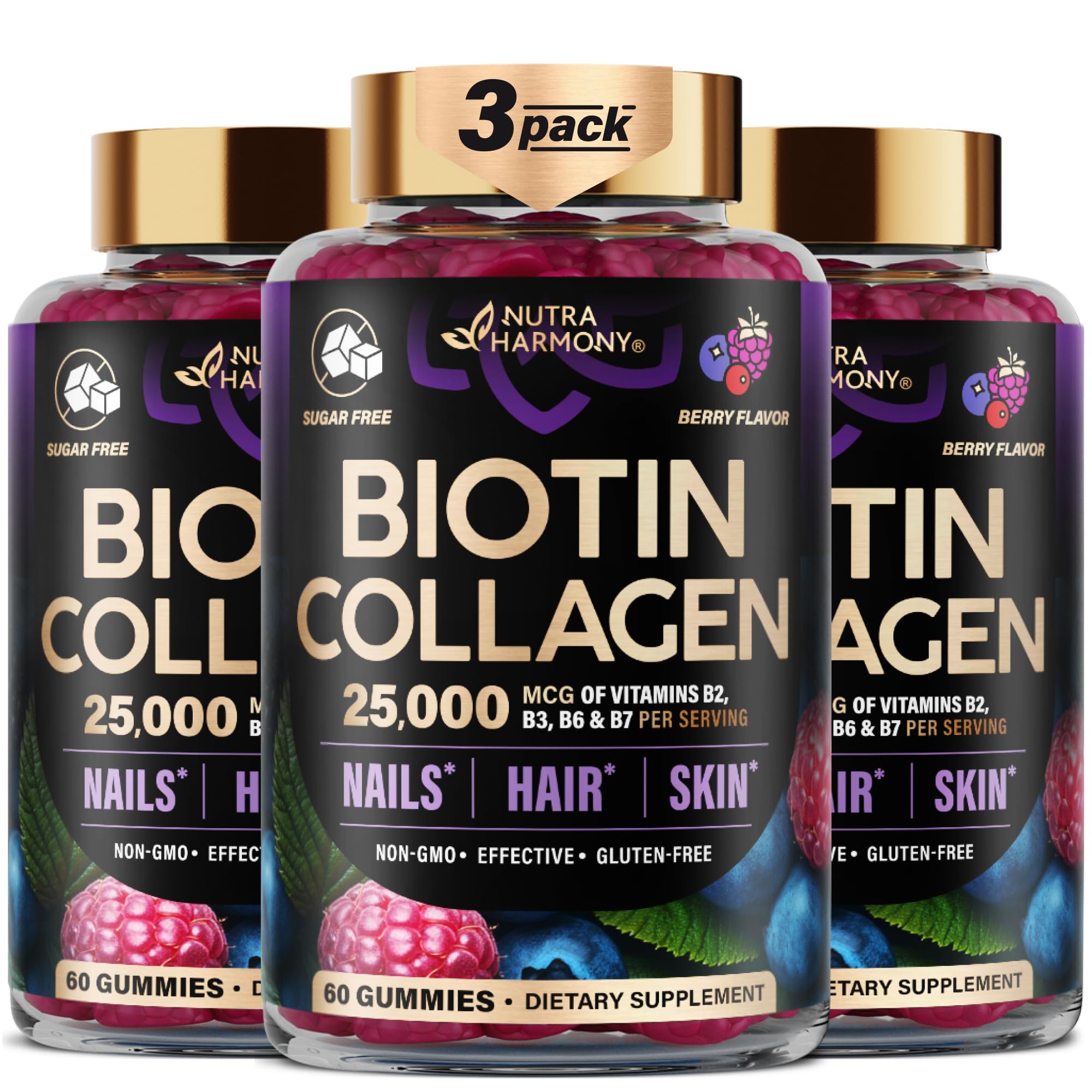 Biotin Gummies for Hair Growth Support - for Women & Men - Berry, 60 Gummy — Amazon image 12