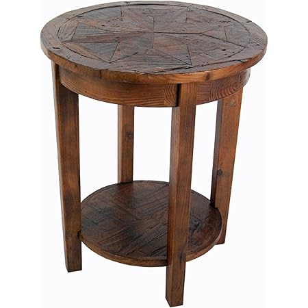 Amazon.com: Renew Reclaimed Wood 20" Round End Table, Natural : Home