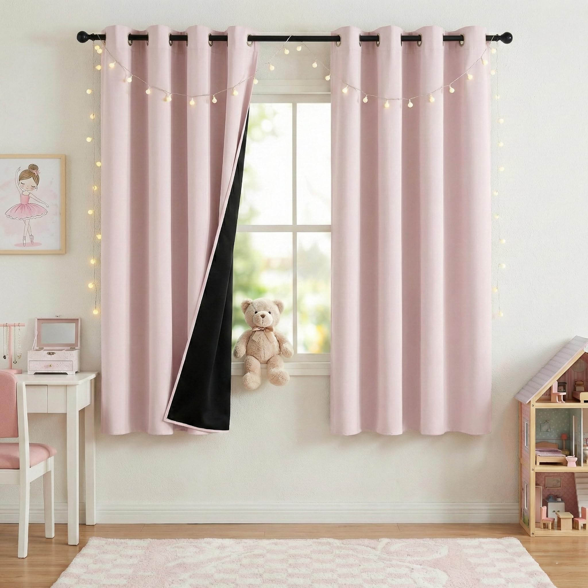 NICETOWN Pink Blackout Curtains for Nursery