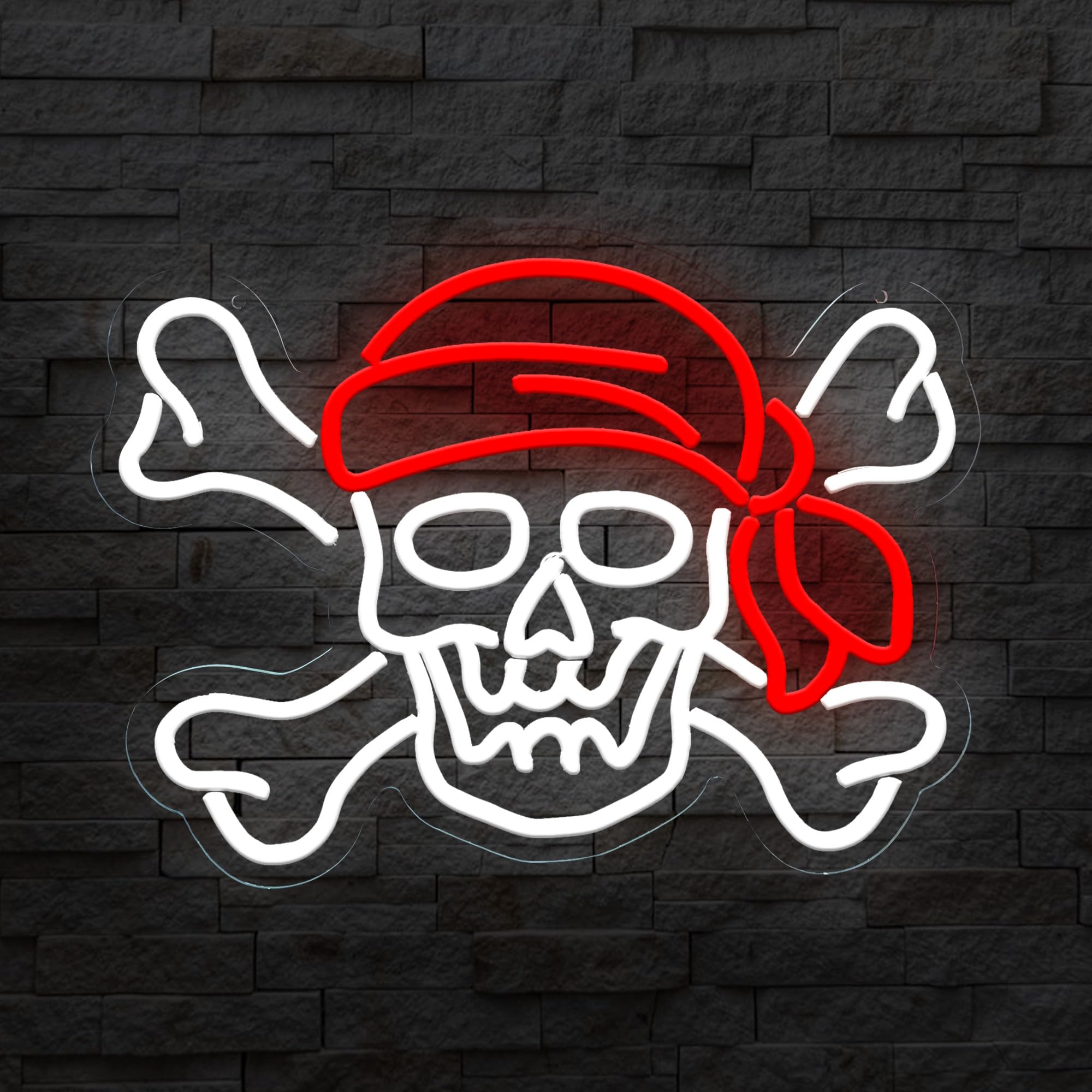 Pirate Neon Sign Pirate LED light design is perfect for room, kids bedroom, bar and party decoration Pirate light can also be used as a gift 16.7 *