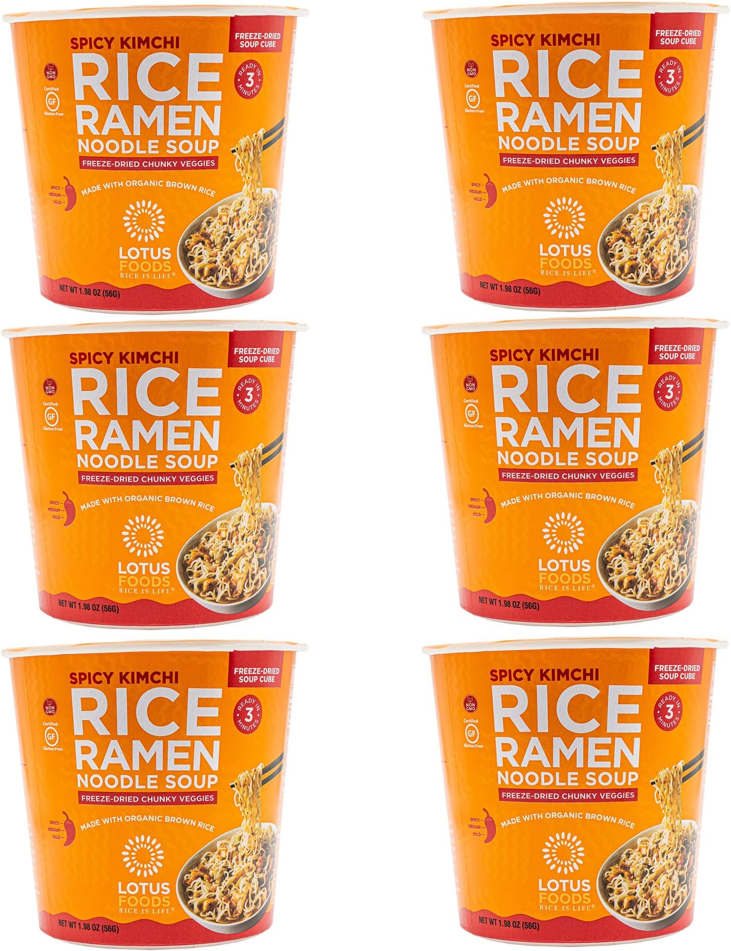 Lotus Foods Spicy Kimchi Rice Ramen Noodle Soup Cup