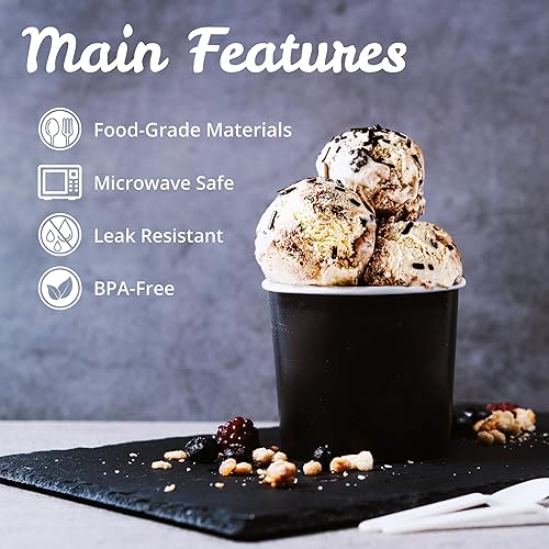 Miniatura 6 de MATICAN Vasos de papel para helado, 100 cuencos de postre desechables de 11 onzas para alimentos calientes o fríos, suministros de fiesta de 11