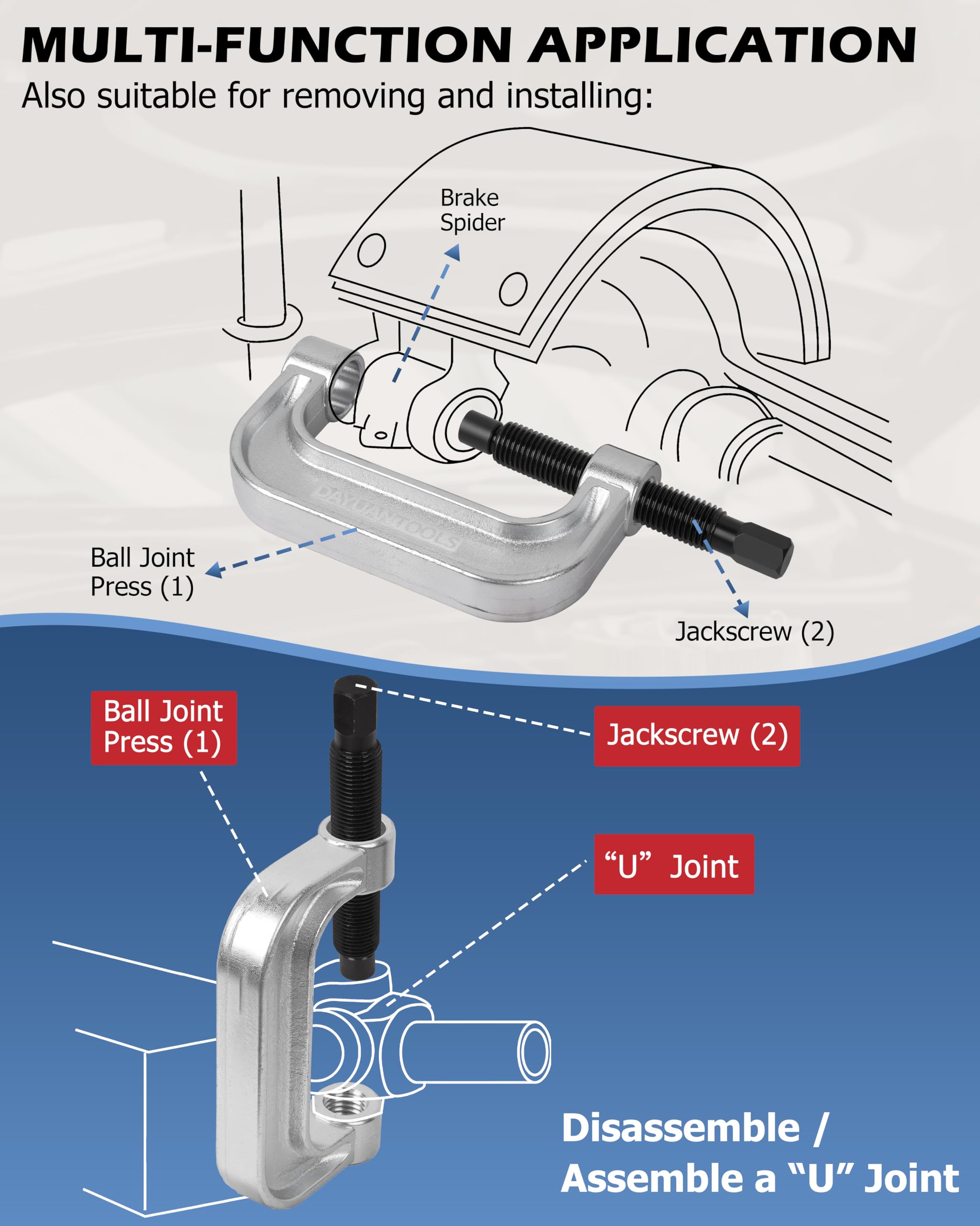 DAYUAN 4 in 1 Estrattore per Qiunti a Sfera e Giunti a Sfera Articolati, Ball Joint Service Tool Kit