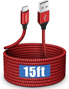 etguuds Long USB C Cable, 15ft USB to USB C Cable Fast Charger Cord Type C | for iPhone 17 16 15 Pro Max Plus Air, Samsung Galaxy S26 S25 S24 Series, LG, Moto, Switch and Other USBC Tablet Camera