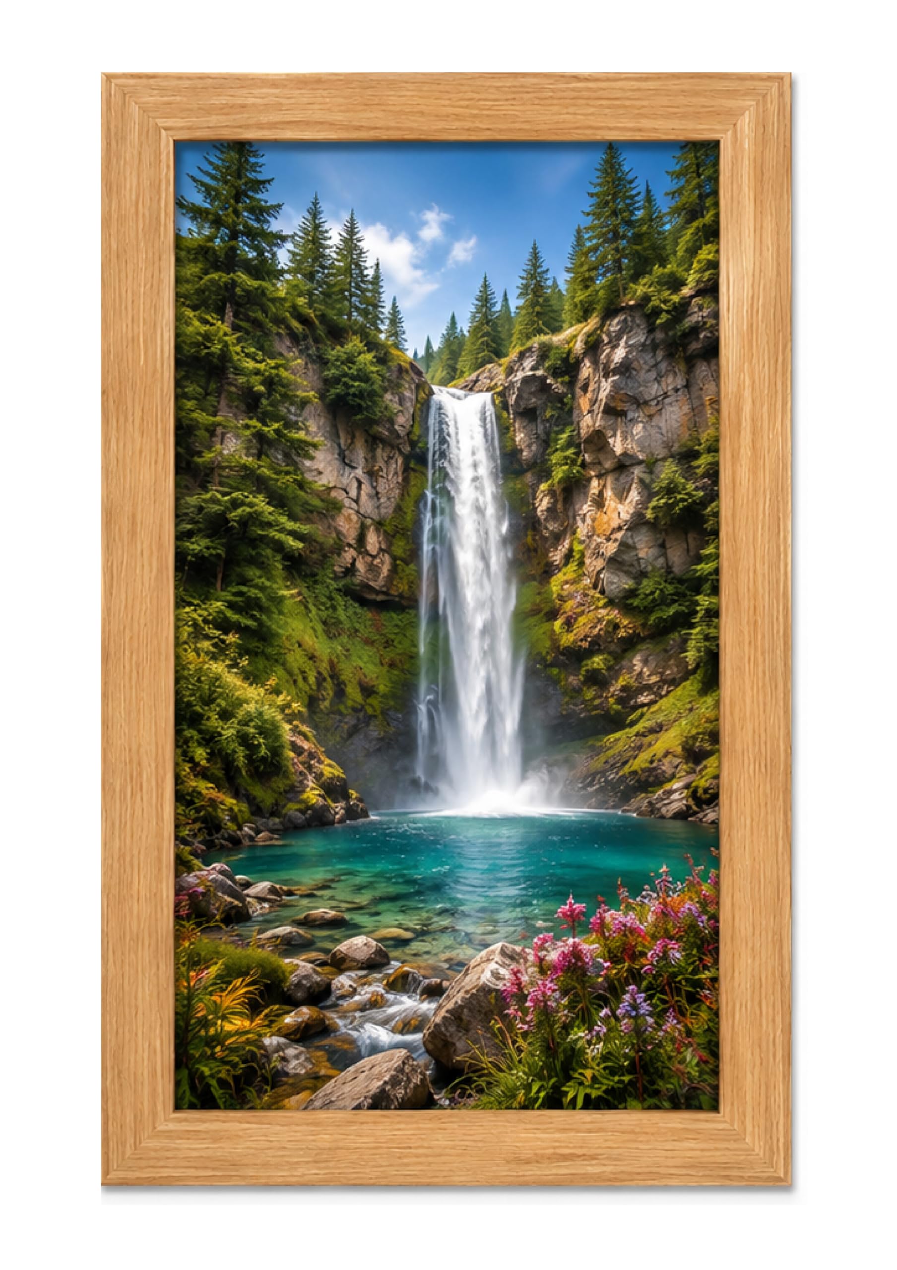 POOG 55X65cm OAK Engineered Wood and Plexiglas,550 x 650 mm Photo Frames Photo Frame Dual Orientation Landscape or Portrait,Picture Frame Wall Hanging Display Photos artwork poster (OAK, 55x65cm)