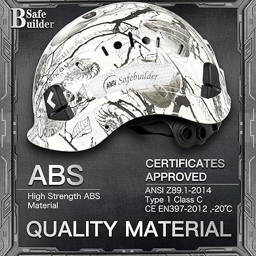 Vista 57 de Casco de seguridad para construcción, casco de ABS, sistema de ventilación ajustable, cascos de trabajo industrial, protección de la cabeza