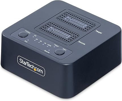 11 M.2 NVMe Drive Duplicator, 90GBpm Standalone SSD Cloner/Copier, USB-C 3.2 20Gbps M.2 Dual-Bay Drive Dock, Black
