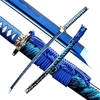 Vista 16 de Espada Katana Japonesa Samurai Hecha a Mano con Saya de Madera de Rayskin Dura, Puede Cortar Bambú