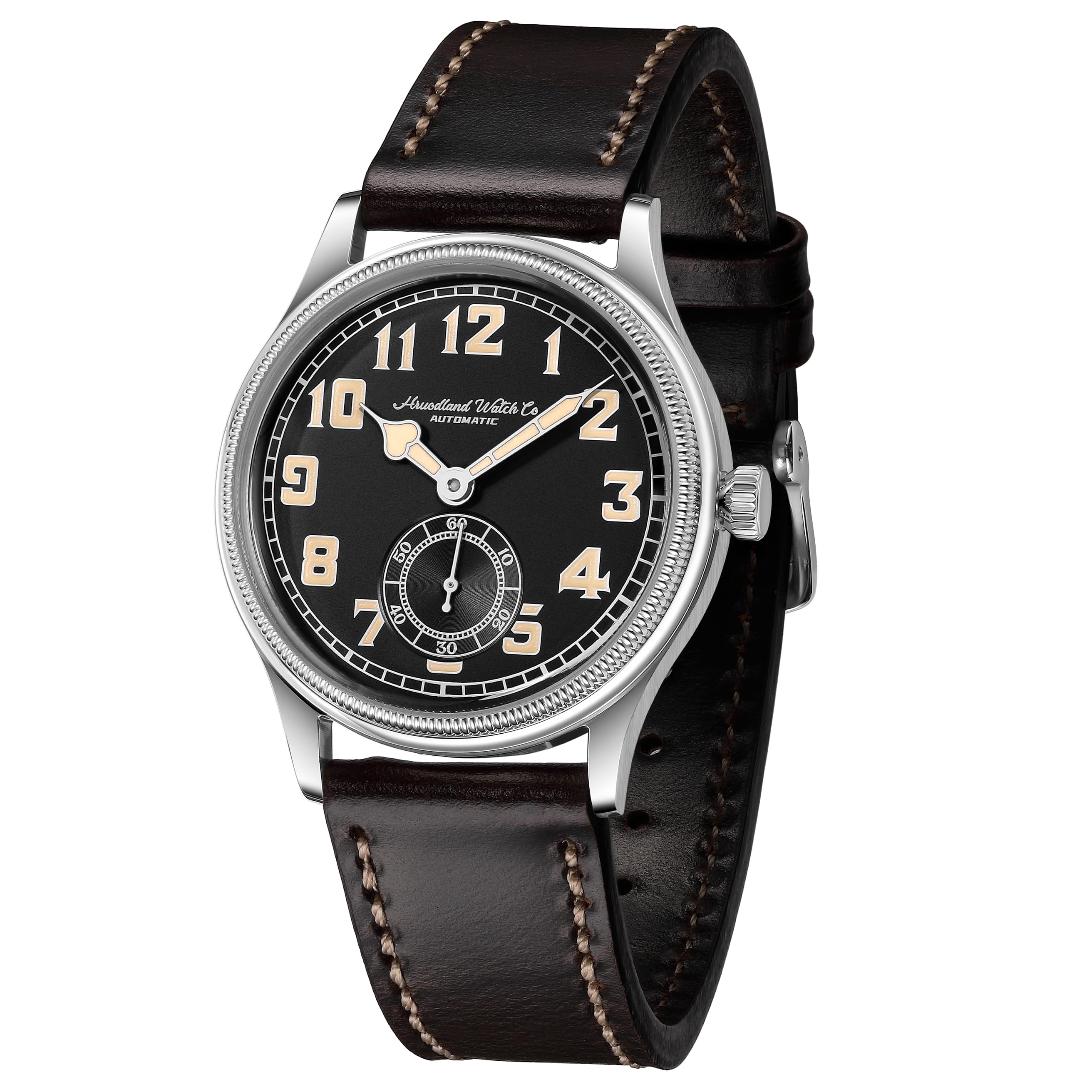 Uhren Herren Automatik mit Retro Fliegeruhren Design – K1-Mineralglas, C3-Grün-Nachtleuchten & Lederarmband – Ideal für Business, Casual & als Geschenk