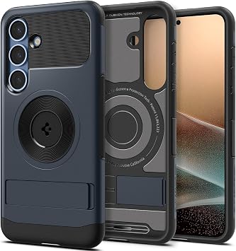 Spigen Slim Armor MagFit Samsung Galaxy S25 Case Cover with Kickstand MagSafe 2025 - Metal Slate