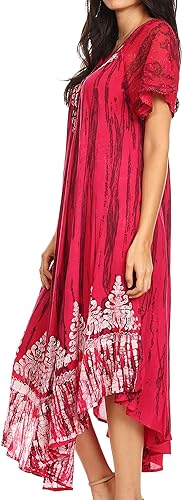 Miniatura 4 de Sakkas Devora - Camisón largo para mujer, caftán caftán, teñido anudado, batik y corsé