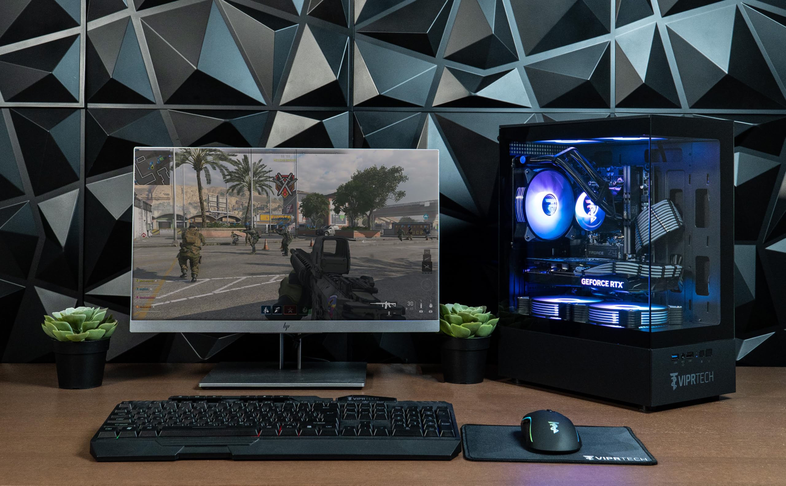 VIPRTECH Stryker 4.0 Gaming PC, Ryzen 7, RTX 5060 8GB, 16GB/1TB, Onyx Black | AMD Ryzen 7 4.4GHz Liquid Cooled, RTX 5060 8GB, 16GB DDR4 RAM, 1TB SSD, 700W PSU