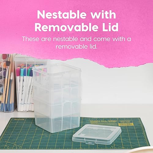 Miniatura 7 de IRIS USA - Contenedores verticales de plástico con tapa abatible para despensa, hogar, oficina, organización, grande, organizador apilable con