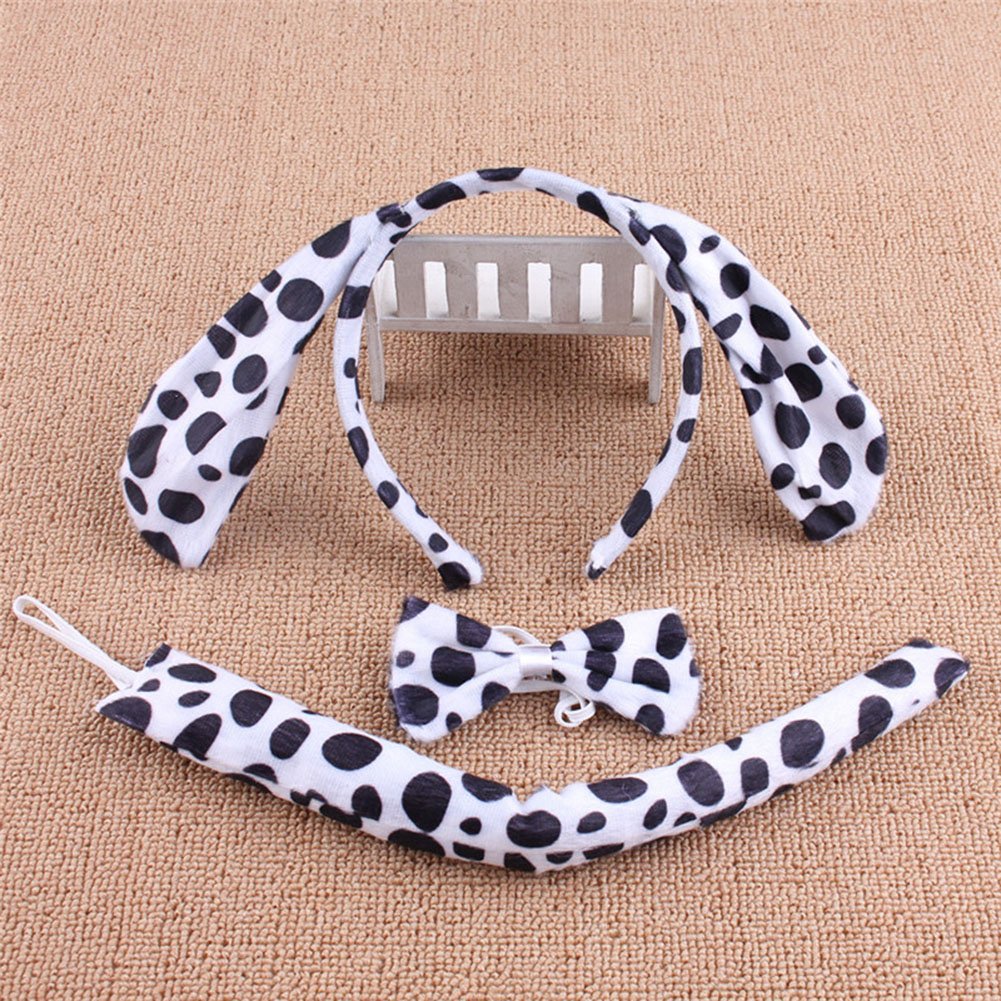 She's Shining Set 3 Fasce Per Mucca – Copricapo Con Orecchie E Coda – Accessorio Carnevale E Feste A Tema