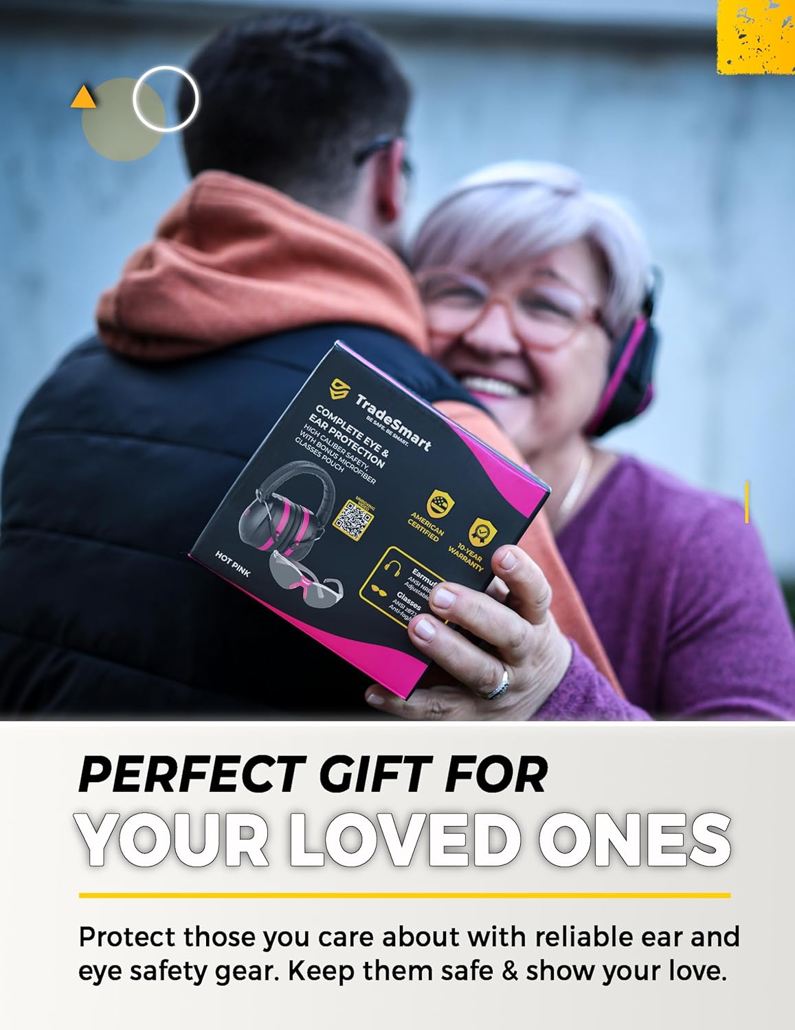 TRADESMART “His & Hers” Gun Range Kits - NRR 28 Shooting Ear Muffs, Gun Safety Glasses, NRR 33 Earplugs, Carry Case